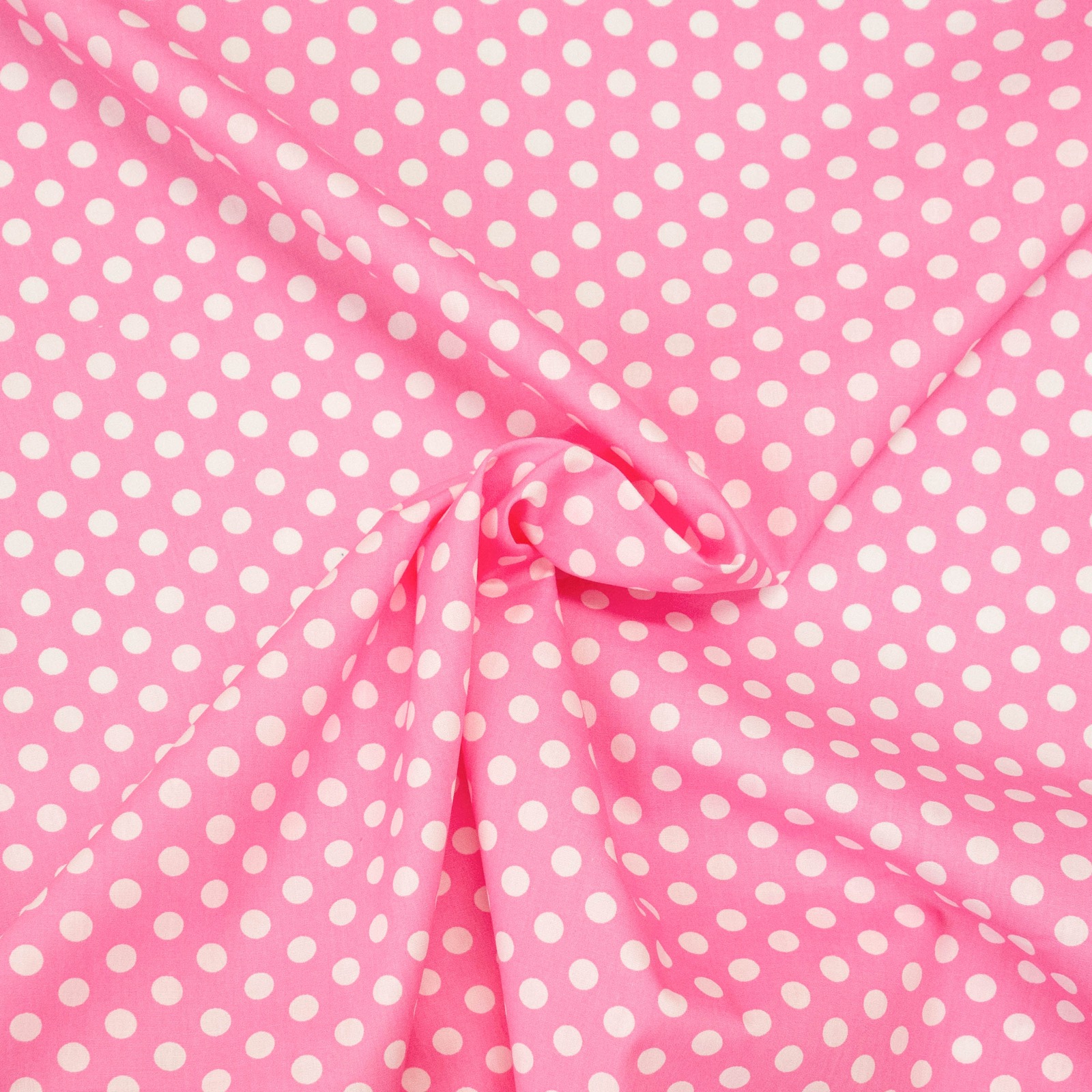 Popeline, Polka Dots, pink, weiß