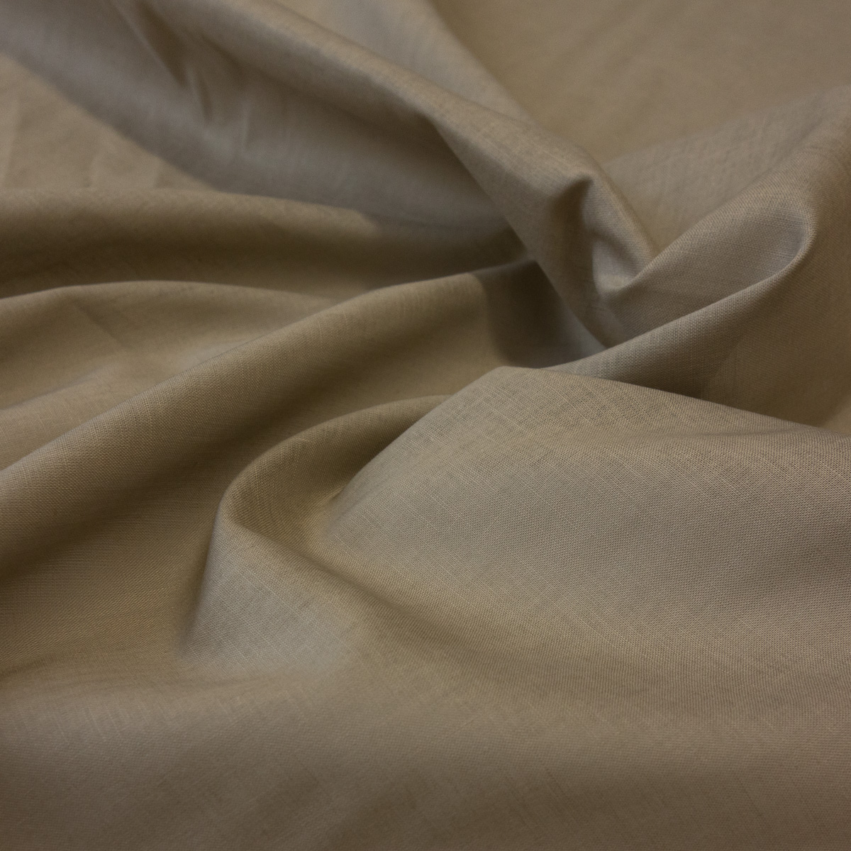 Leichter Baumwollstoff, Batist, beige dunkel, uni