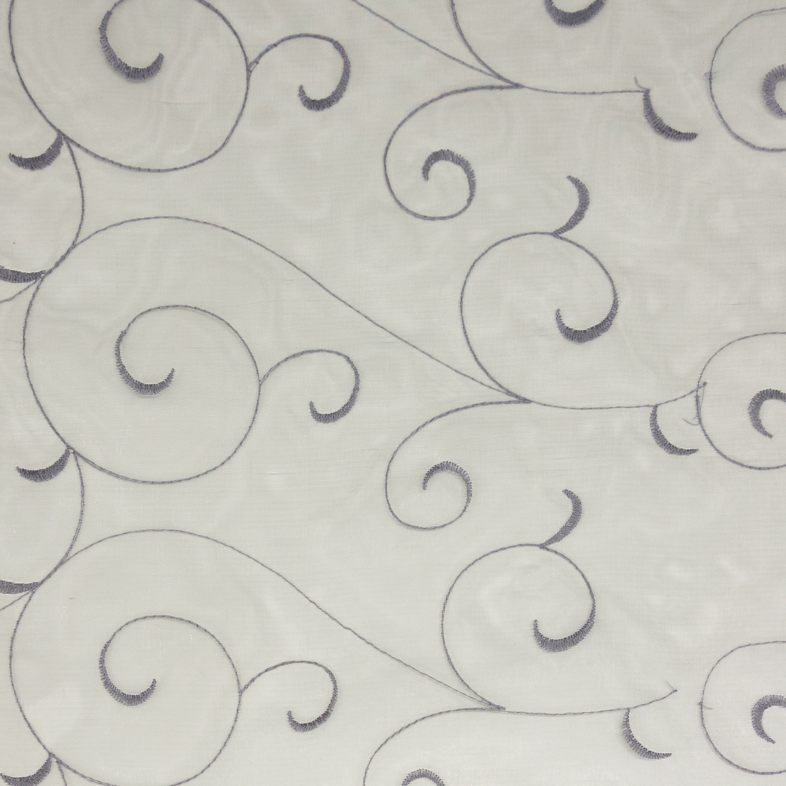 Bestickter Organzastoff, grau, Arabesken – Bild 5