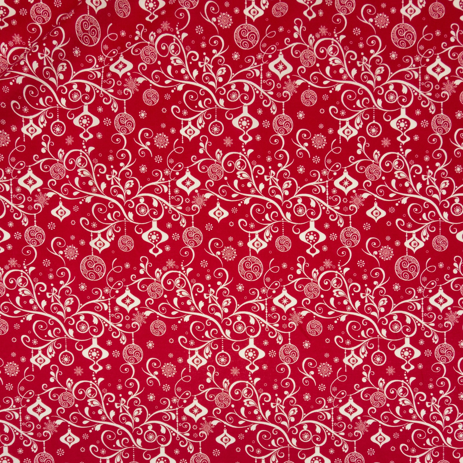 Baumwollstoff, Popeline, rot, creme, Weihnachtsmotive – Bild 4