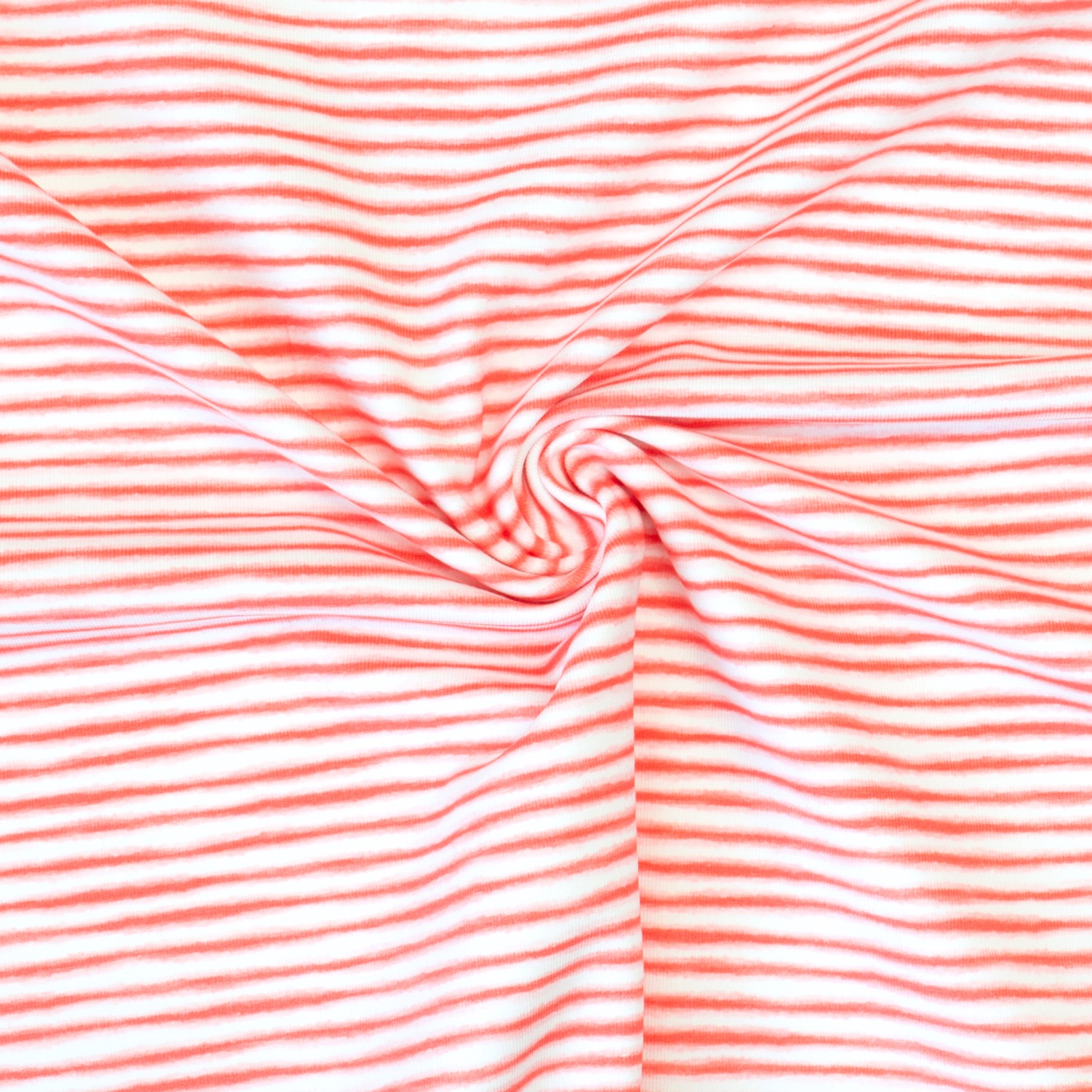Baumwolljersey, Streifen, offwhite, rot