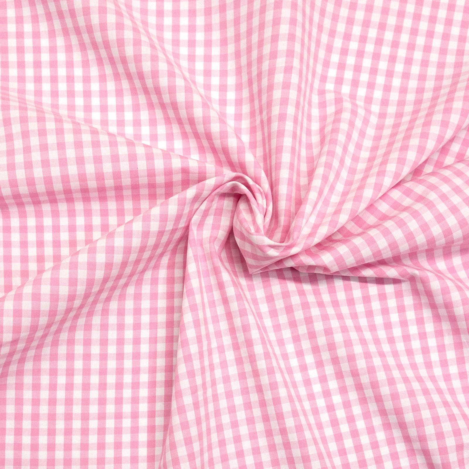 Popeline, Webkaro, rosa, weiß