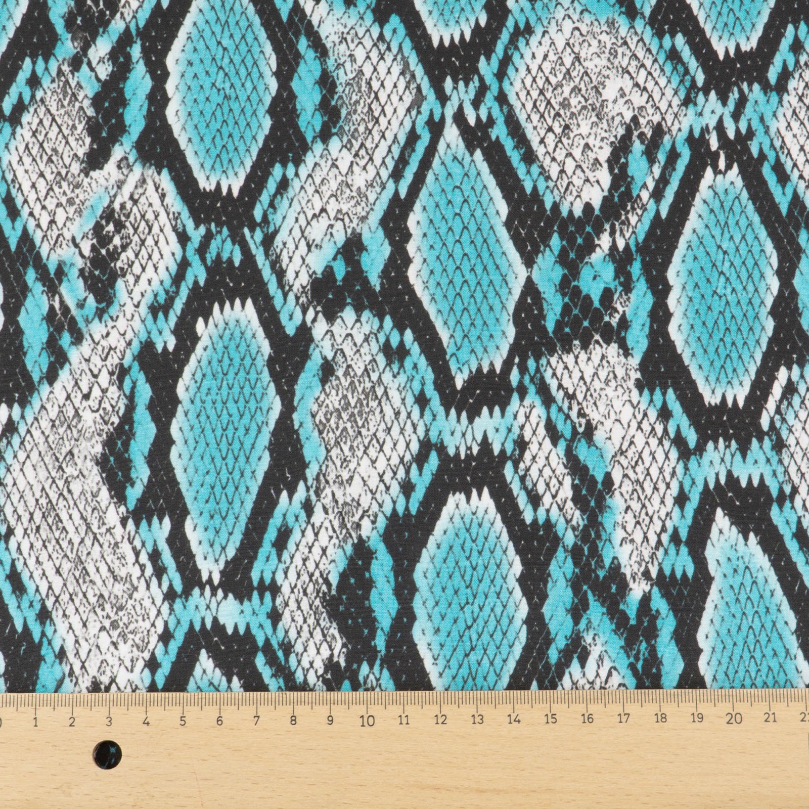 Viskosestoff, Javanaise, türkis, schwarz, grau, offwhite, Animal-Muster – Bild 5