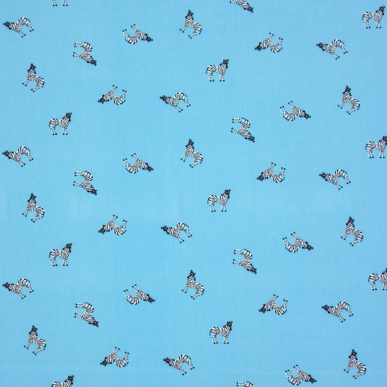 Viskosestoff, Javanaise, hellblau, schwarz/weiß, Tiermotive – Bild 4