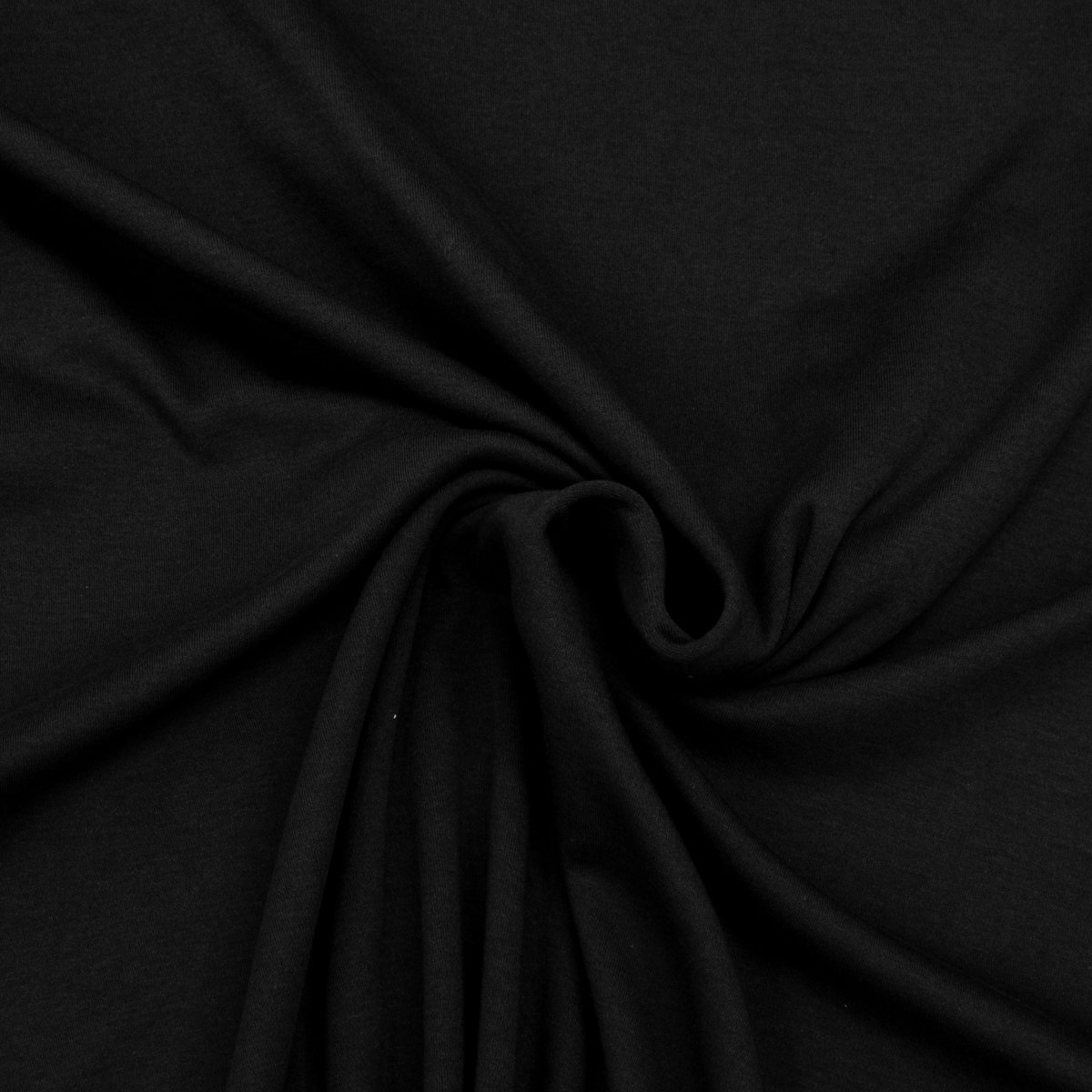 Baumwolljersey, uni, schwarz