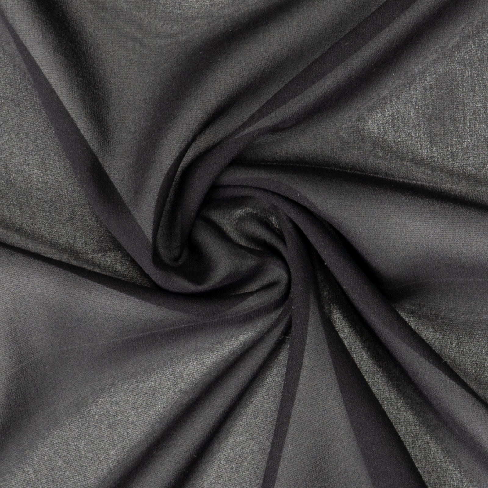 edler Crêpe Georgette, uni, schwarz