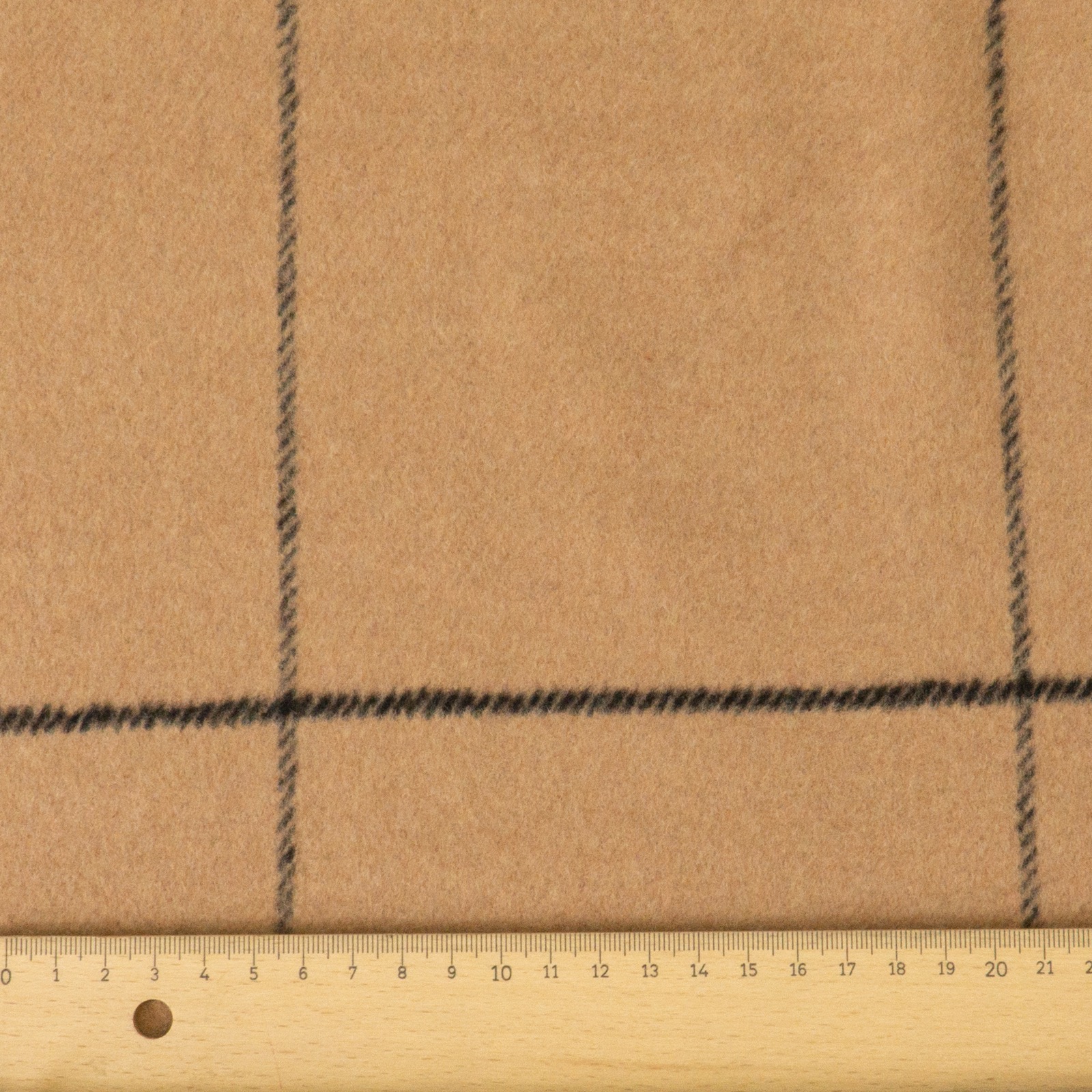 Mantelvelour, camel, schwarz, Webkaro – Bild 5