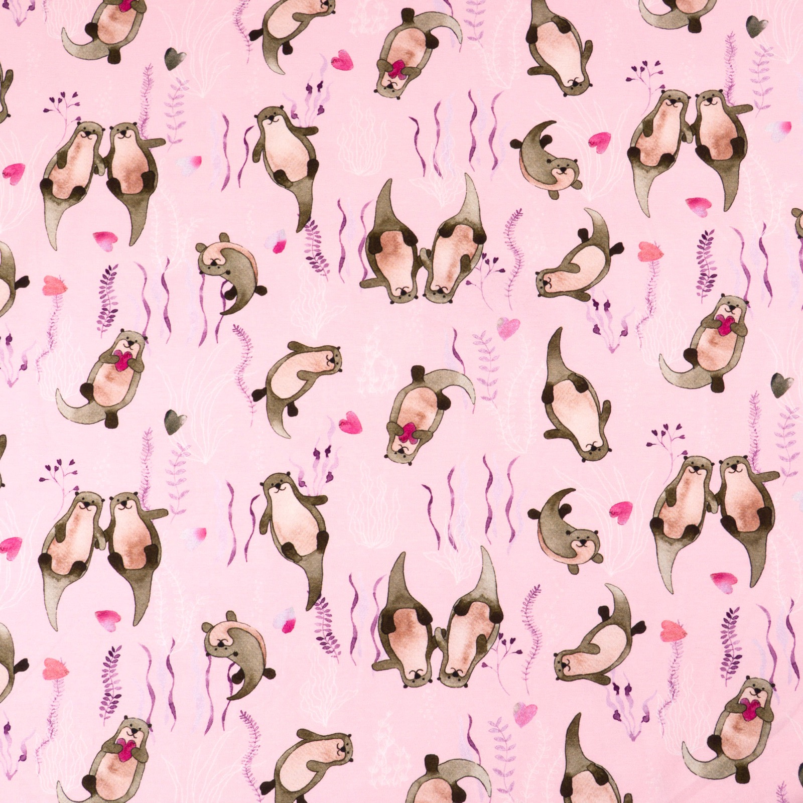 Baumwolljersey, rosa, beige, Tiermotive – Bild 4
