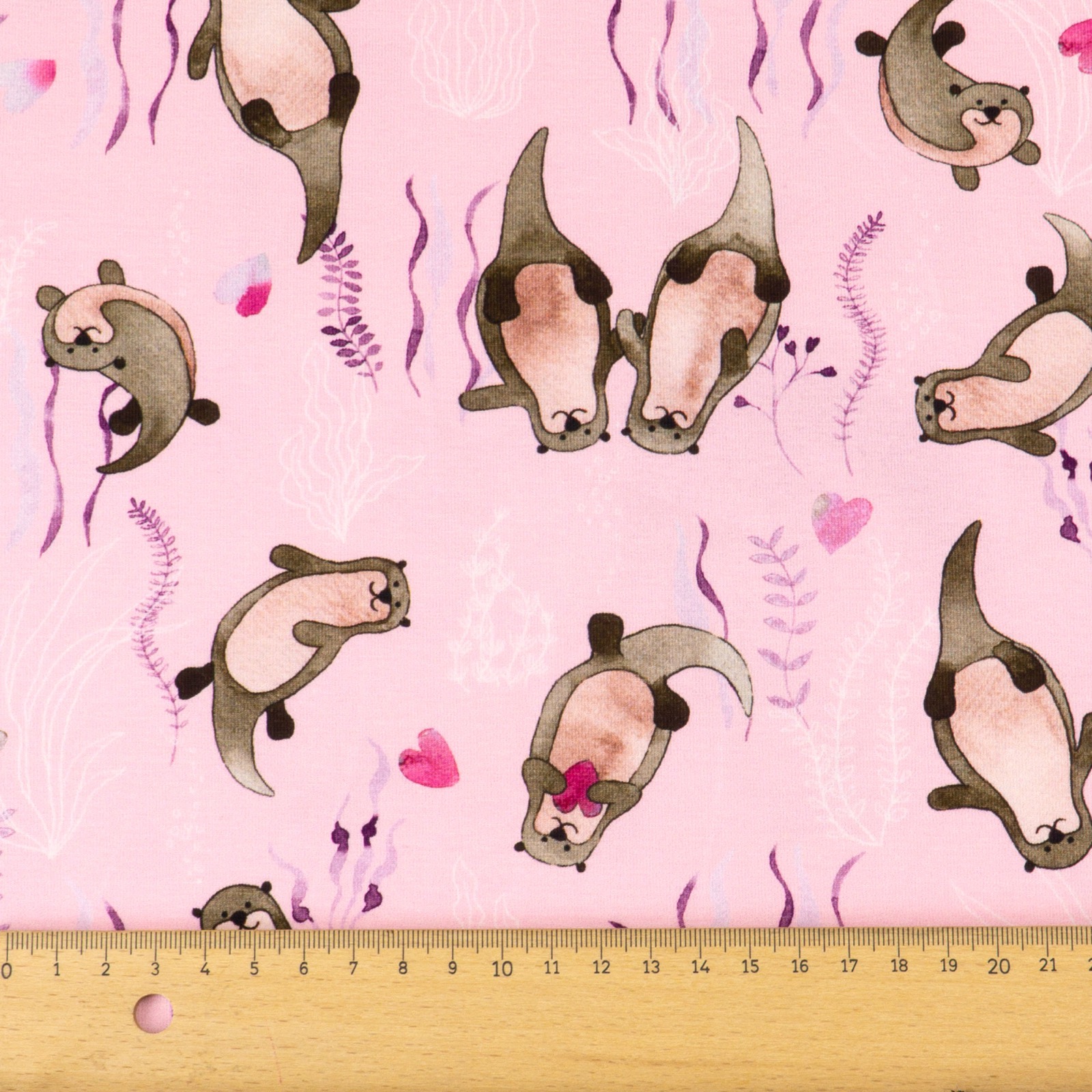 Baumwolljersey, rosa, beige, Tiermotive – Bild 5