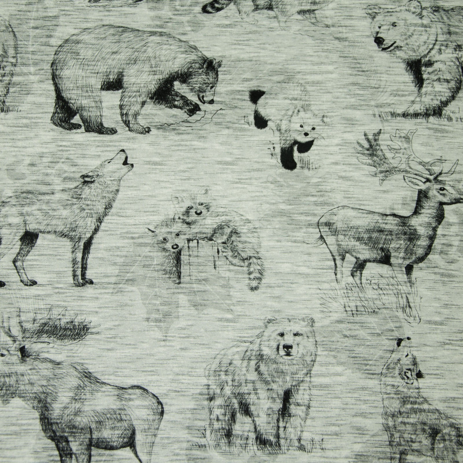 leichter Sweat, Tiermotive, grautöne