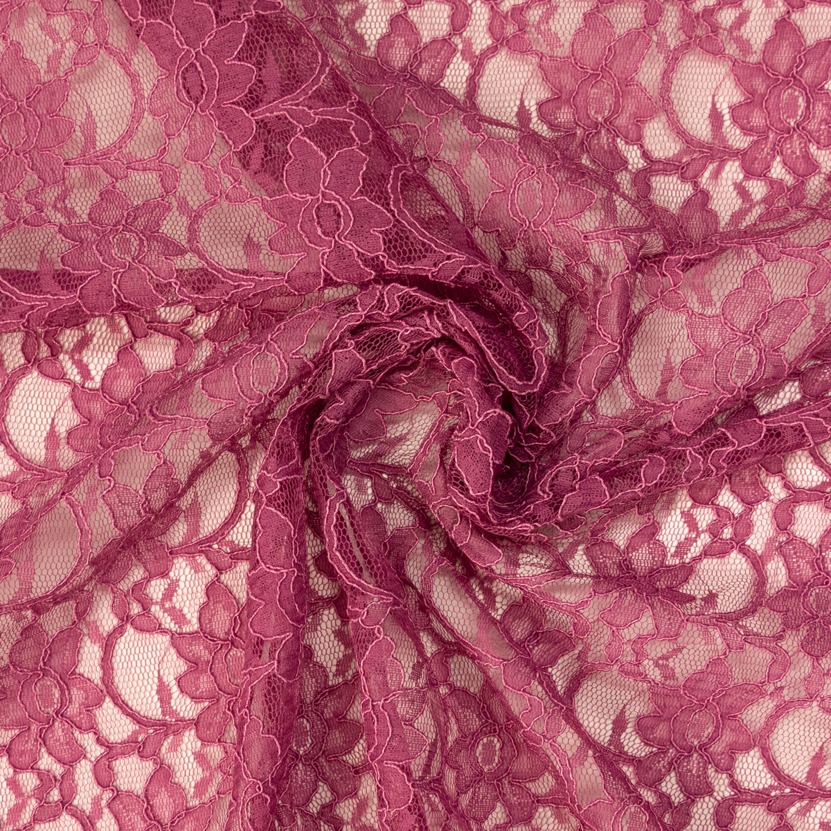 Spitze, floral gemustert, Bogenkante, rosa