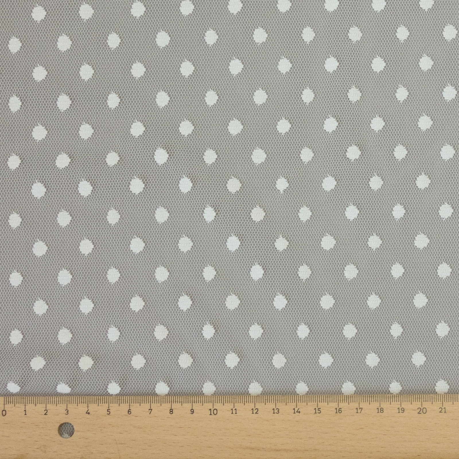 Weicher Tüllstoff, ecru, Punkte – Bild 6
