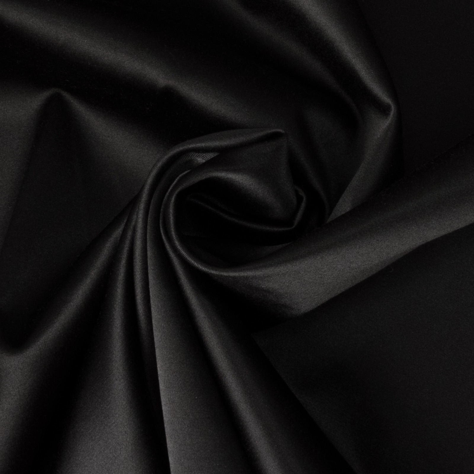 Satin, uni, schwarz