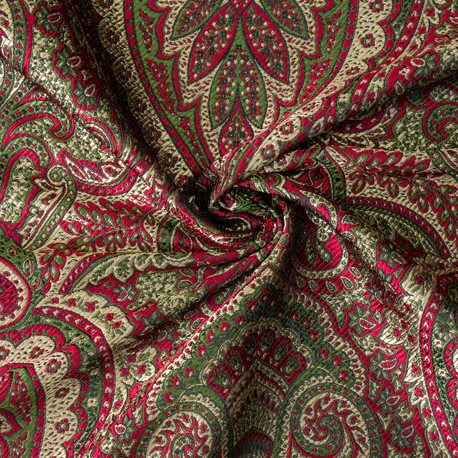 Jacquard, Paisley-Muster, beige, rot, grün