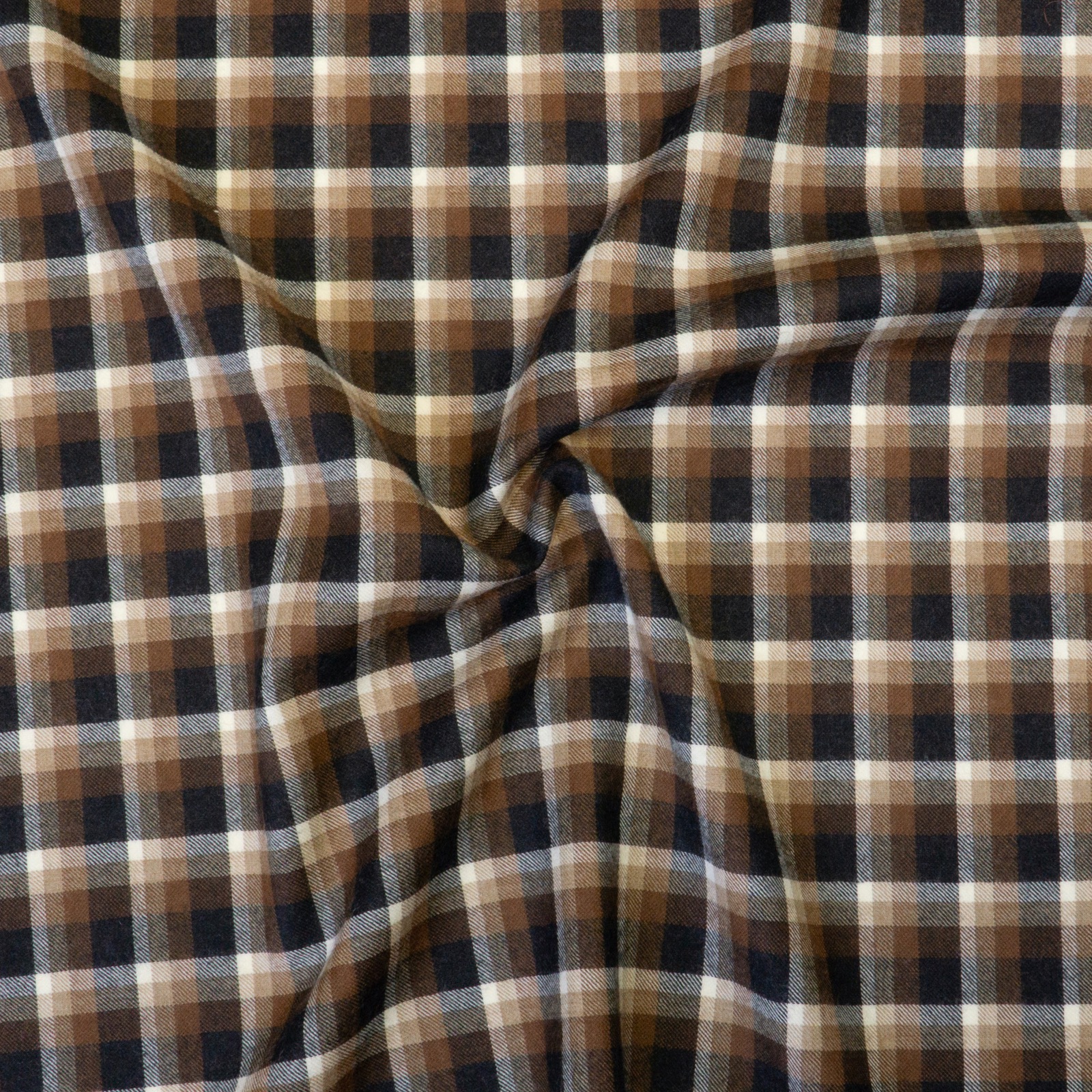 Twill, Webkaro, schwarz, braun, weiß, beige