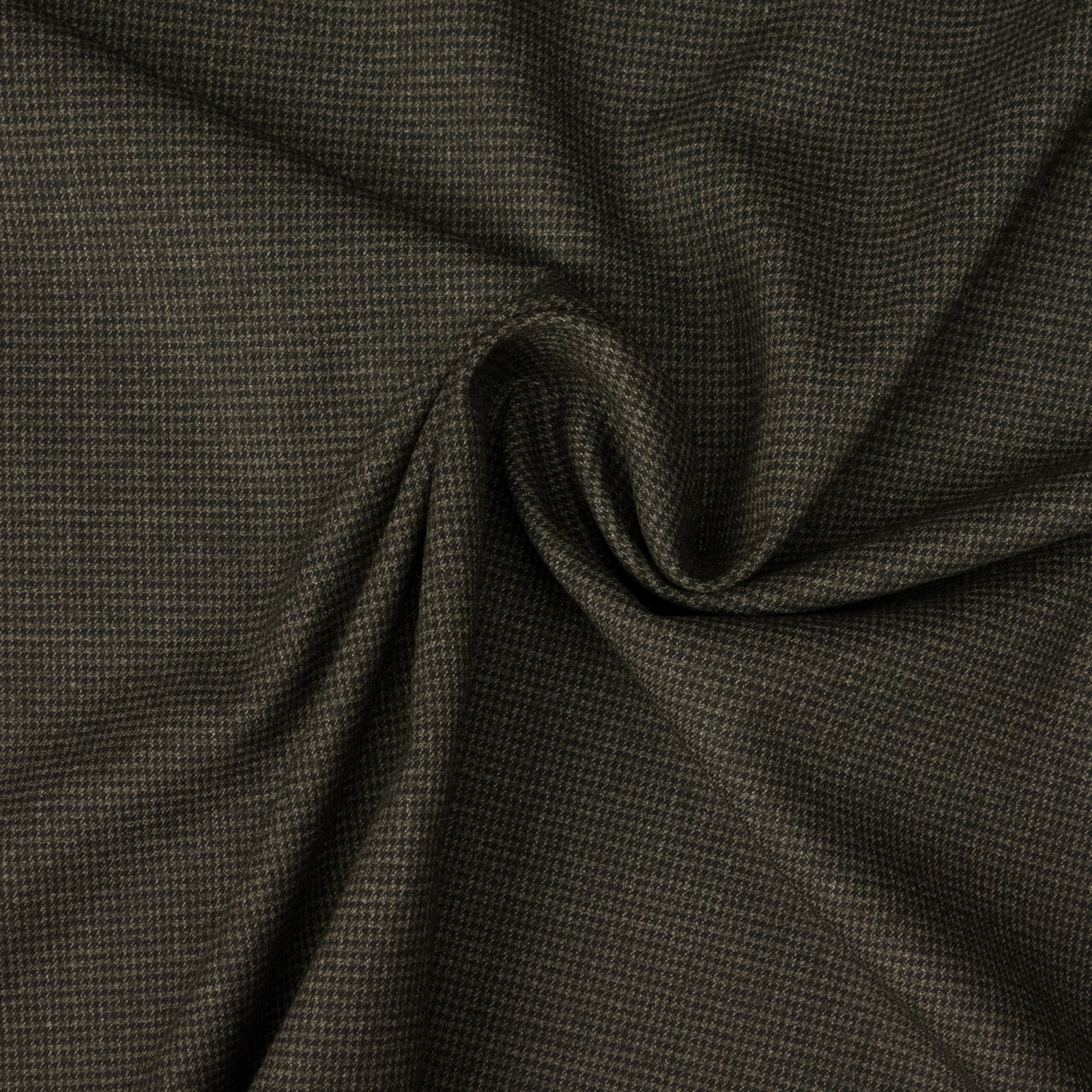 Wollstoff, Streichgarn, dunkelbraun, schwarz, Hahnentritt – Bild 3
