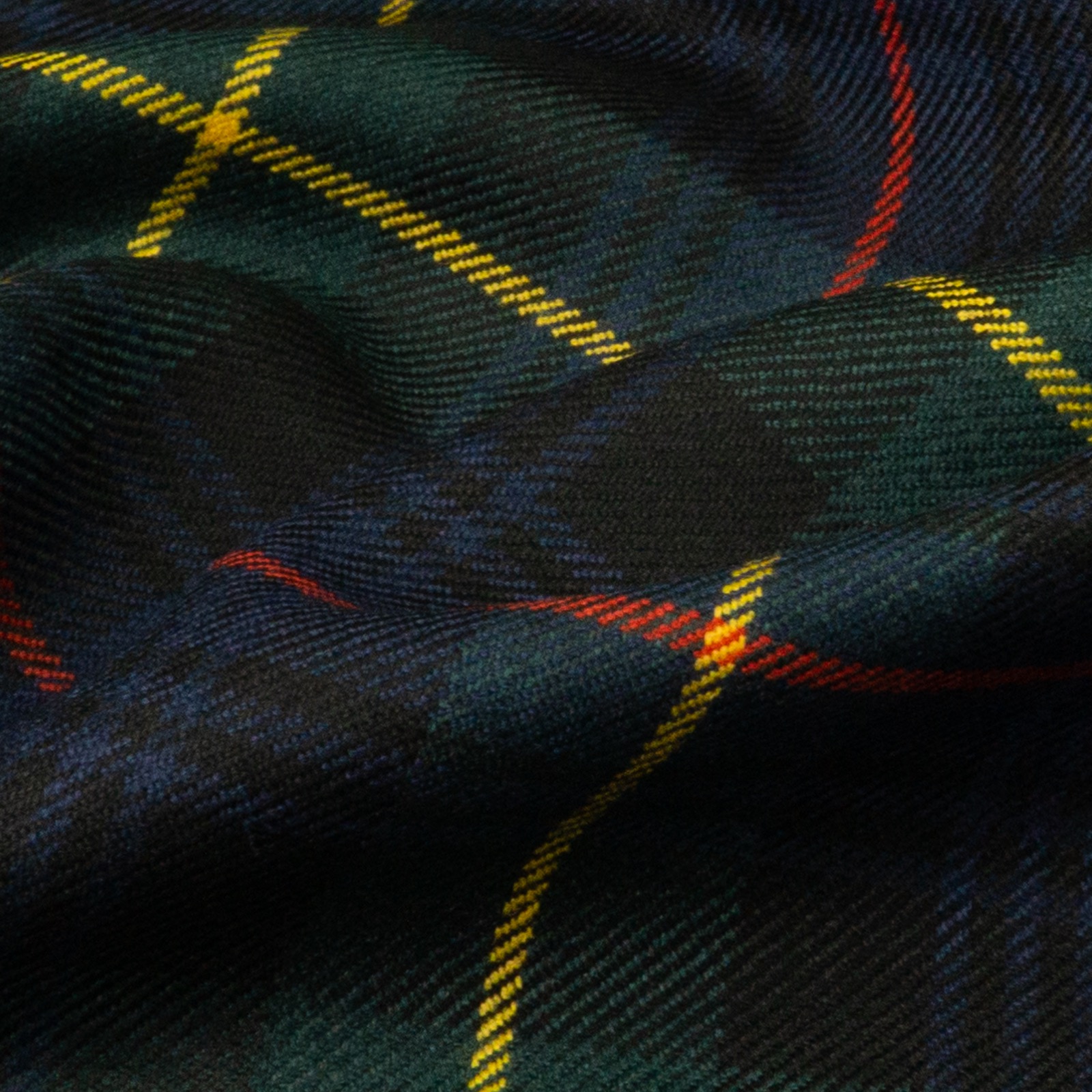 Wollstoff, Buntgewebe, dunkelblau, dunkelgrün, gelb, rot, Schottenkaro – Bild 3