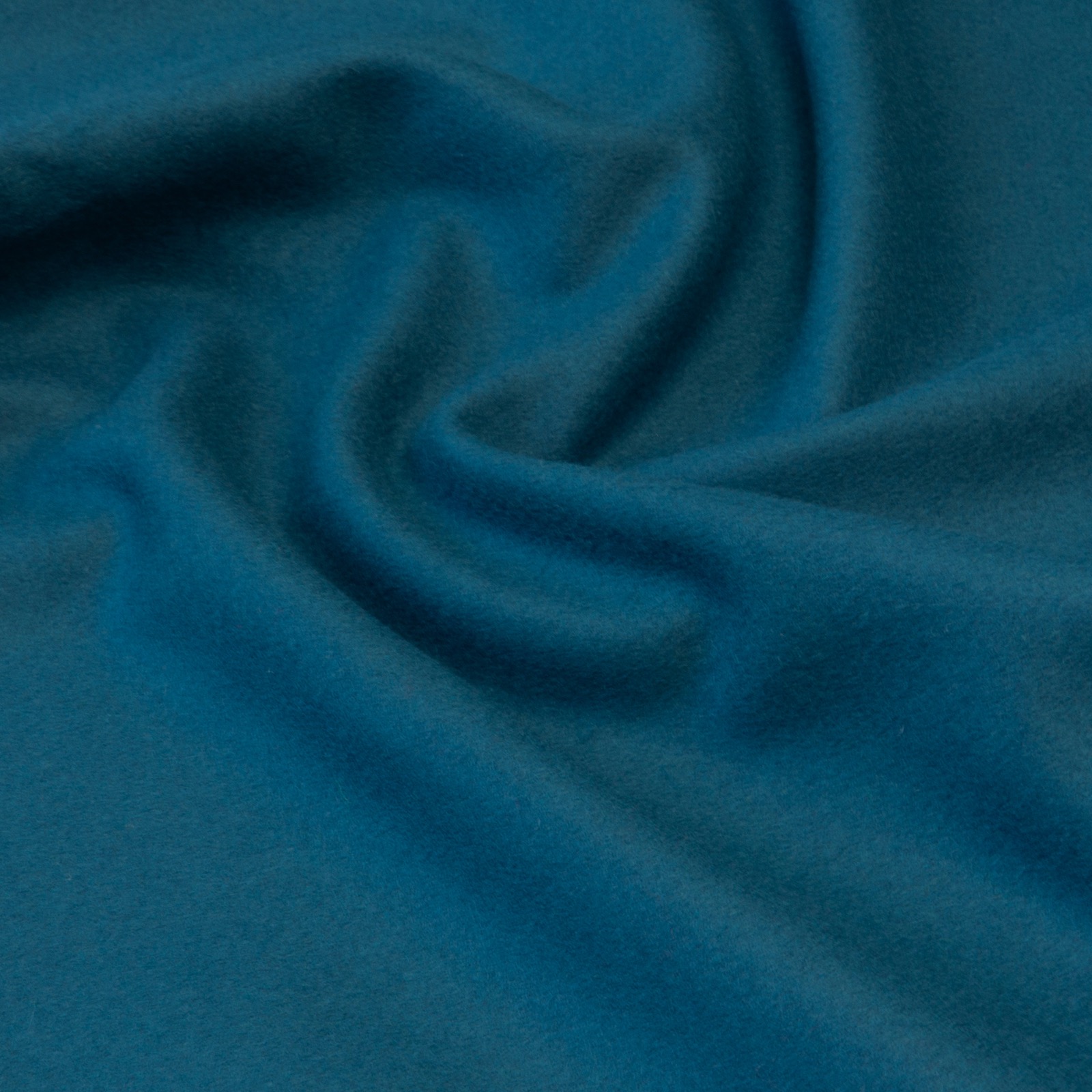 Wollstoff, Mantelvelour, petrol, uni – Bild 3