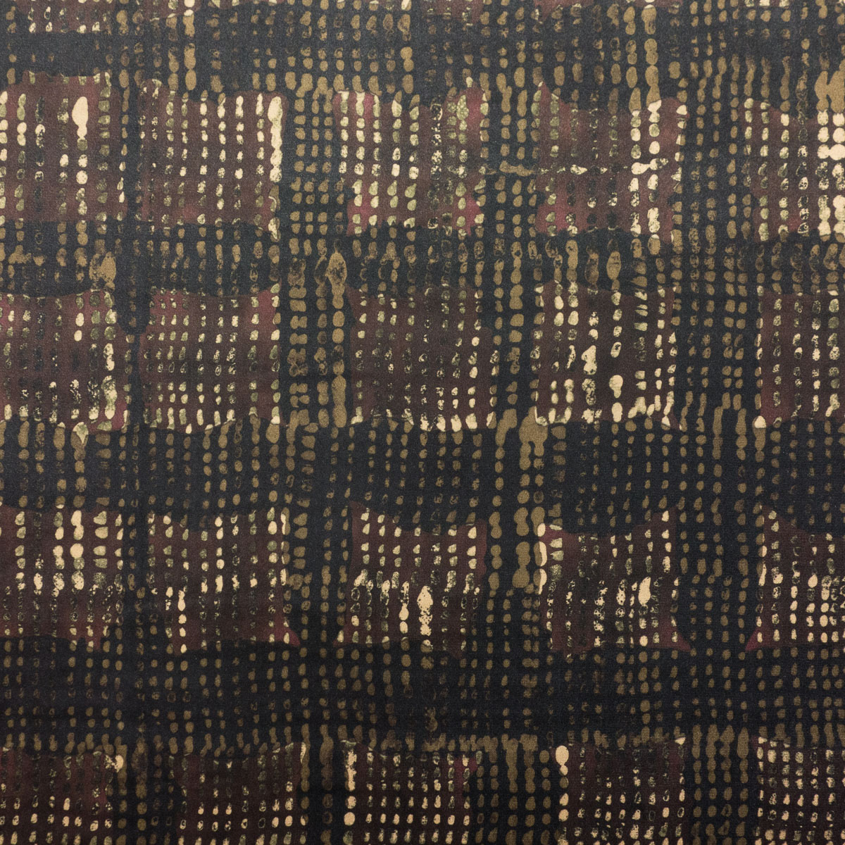Samt, abstrakt gemustert, schwarz, braun, beige, gold