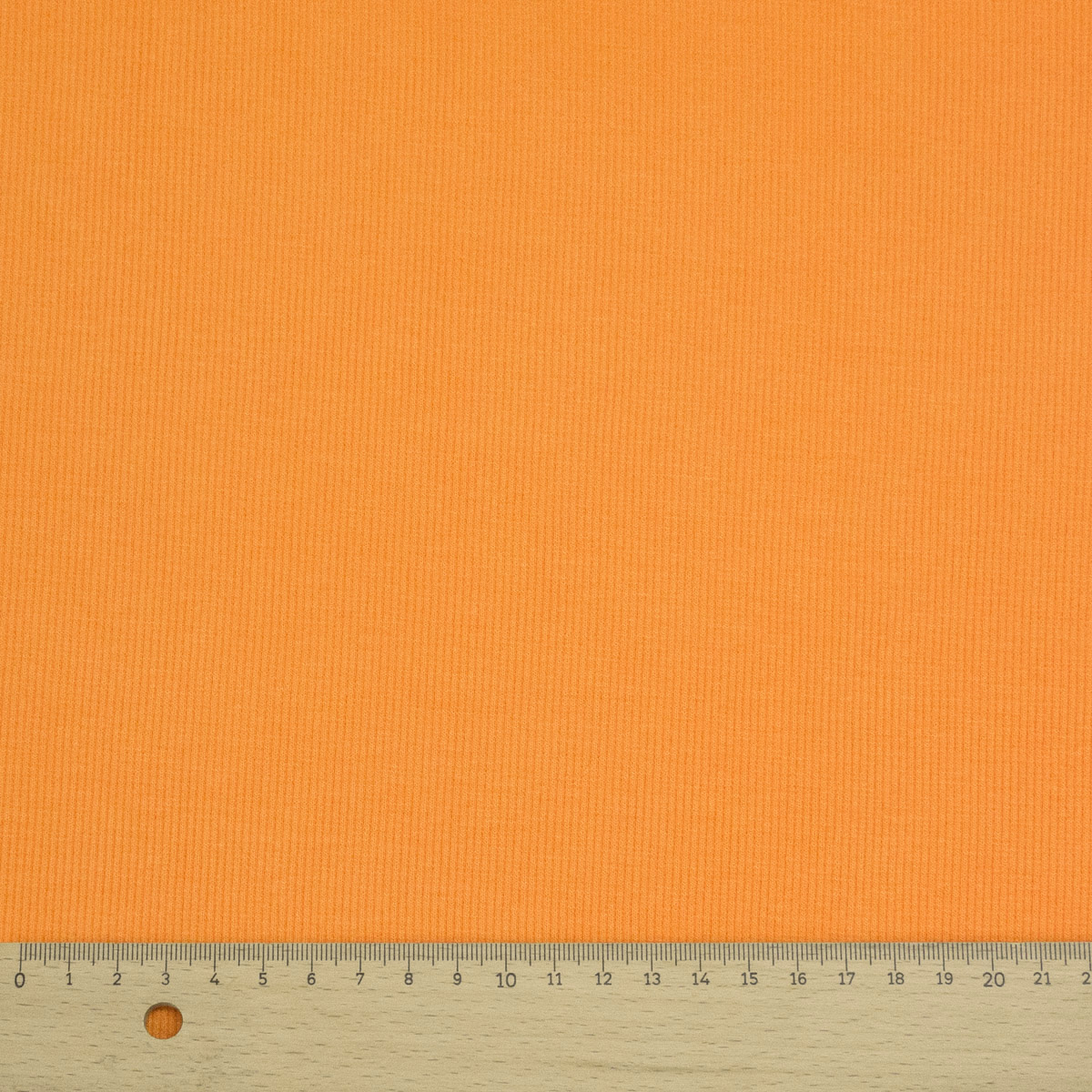 elastischer Bündchenstoff, orange hell, uni, feine Rippe – Bild 3