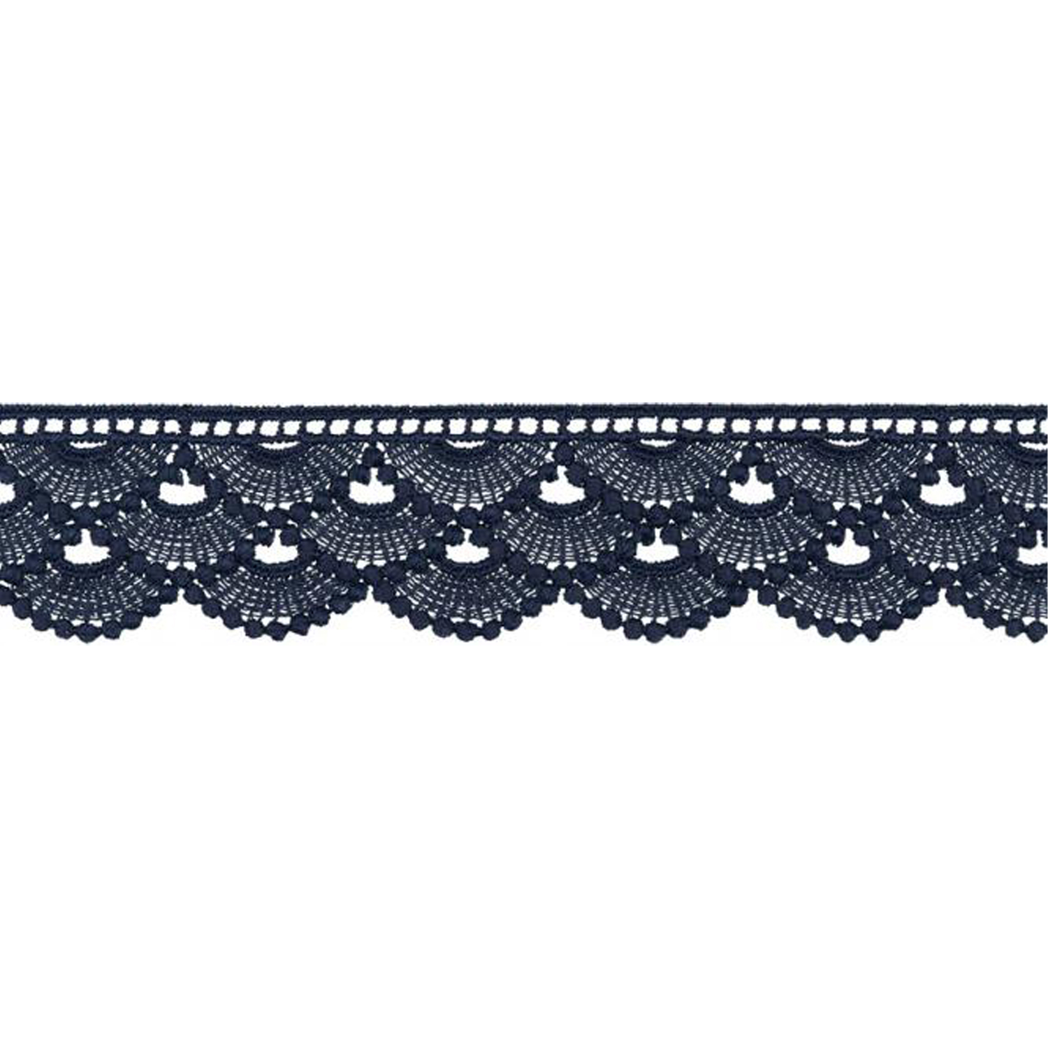 Spachtelspitze, zum Annähen, 100% PES, Dunkelblau, 32 mm