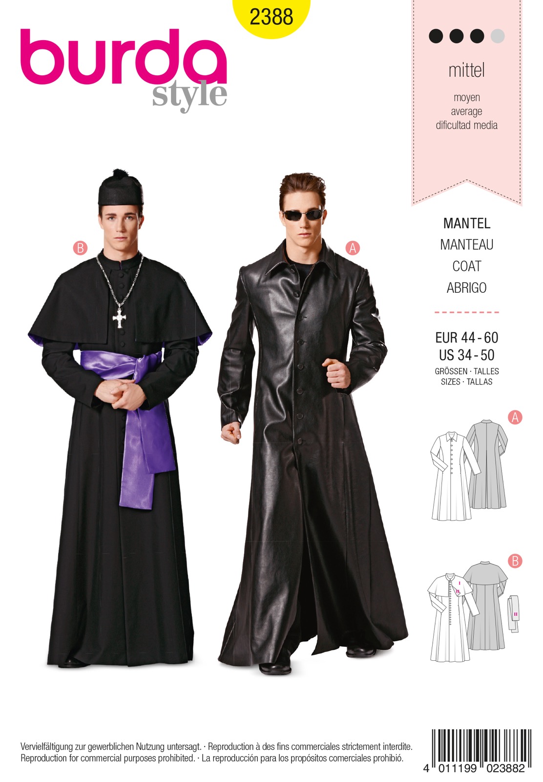 Einzelschnittmuster Burda style, Kostüm, Gelb