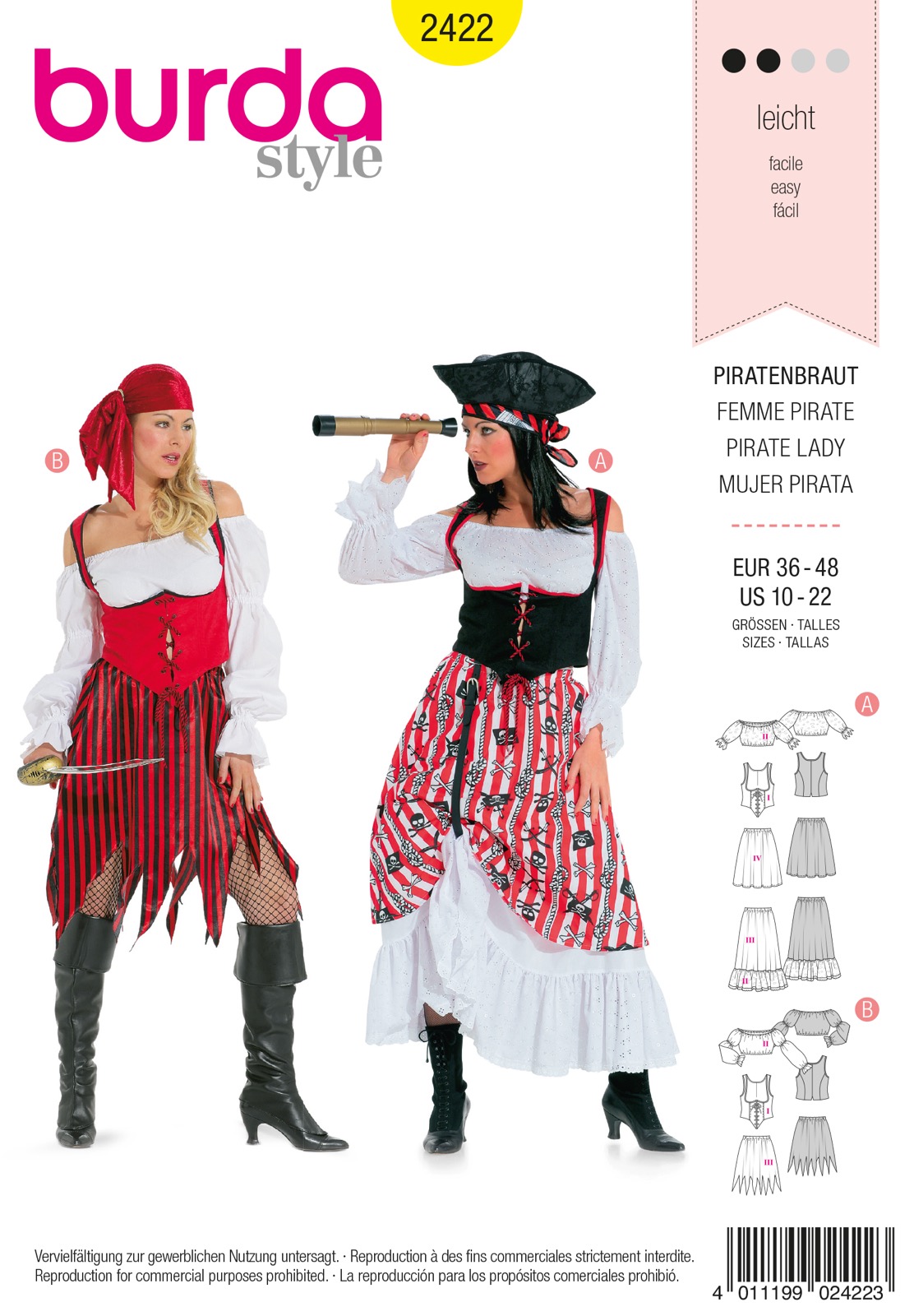 Einzelschnittmuster Burda style, Kostüm, Gelb