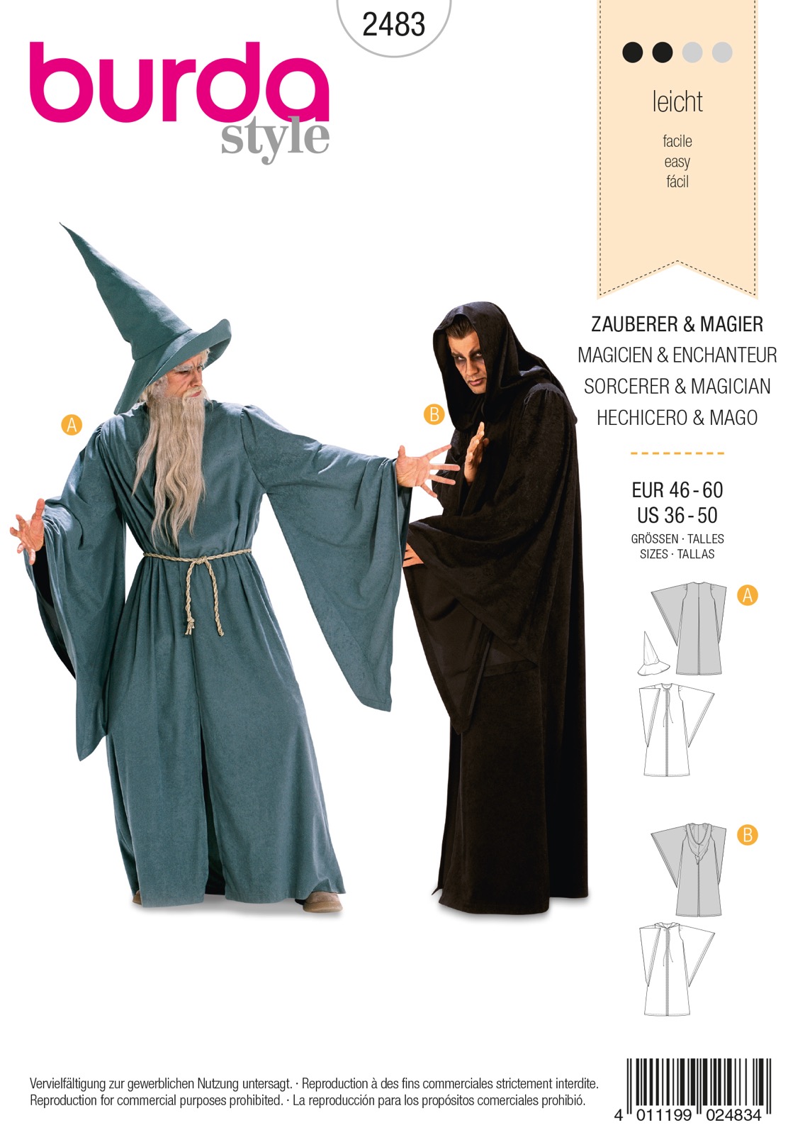 Einzelschnittmuster Burda style, Kostüm, Weiß