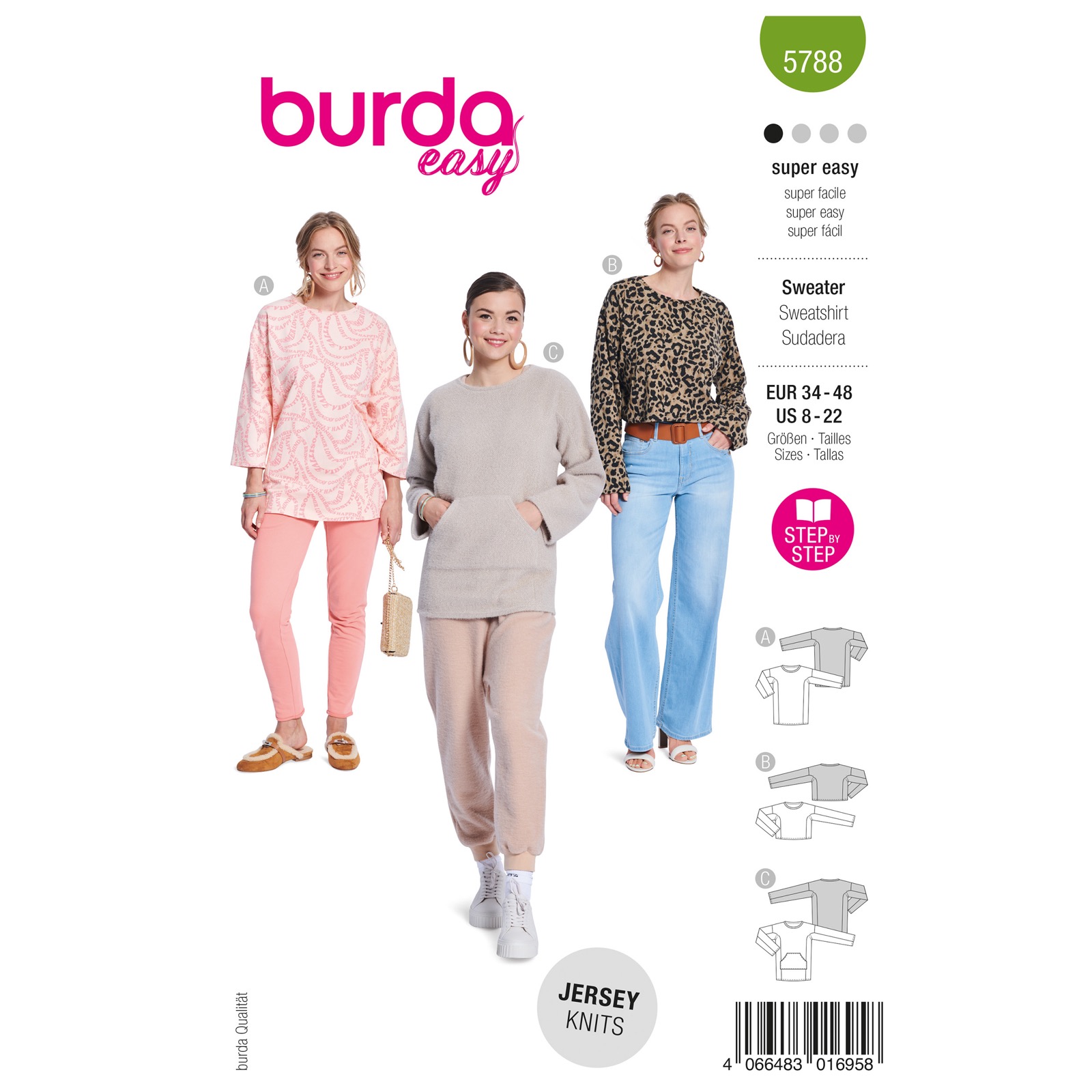 Einzelschnittmuster Burda easy, Top, grün