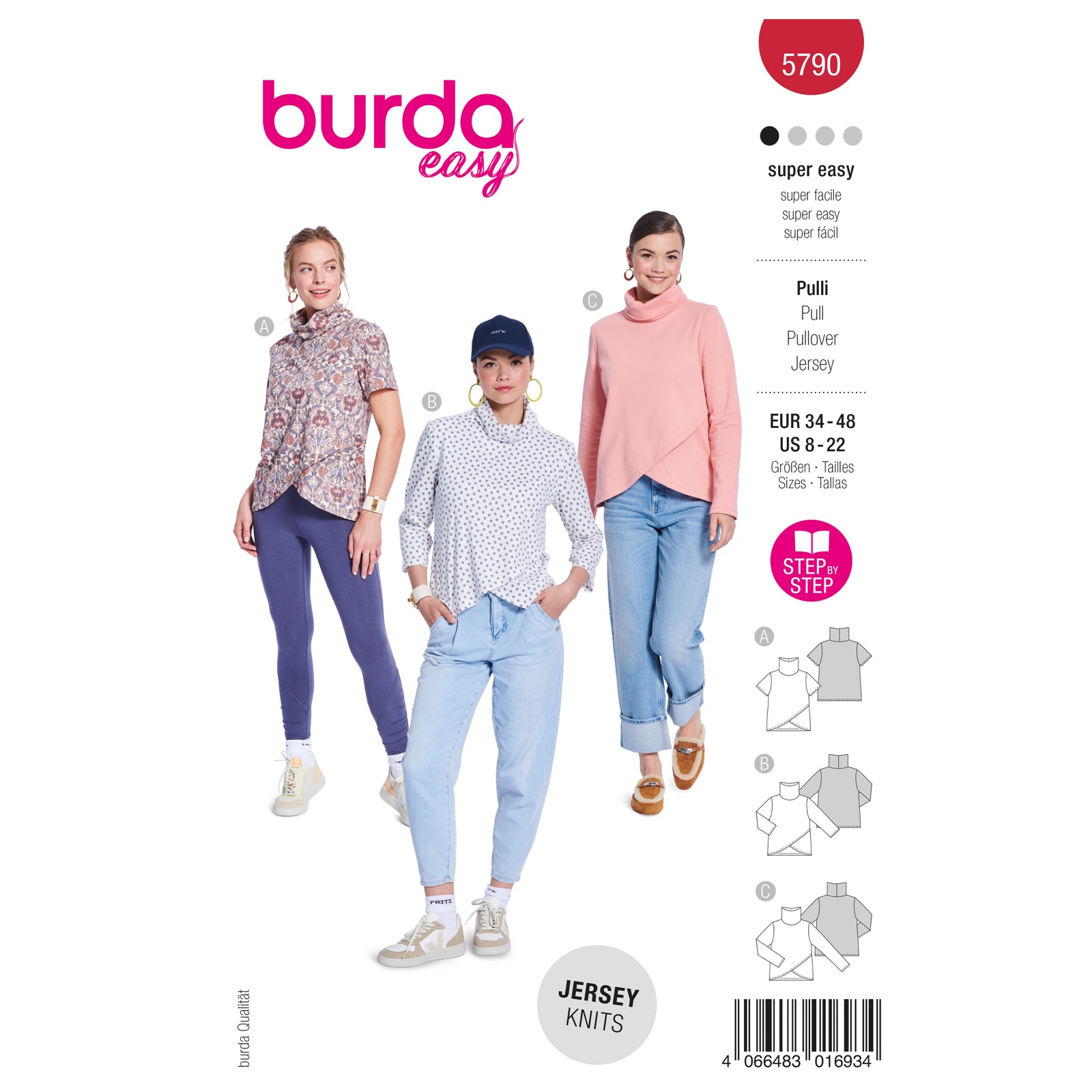 Einzelschnittmuster Burda easy, Top, rot
