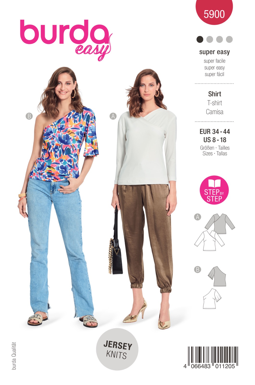 Einzelschnittmuster Burda easy, Top, Rot