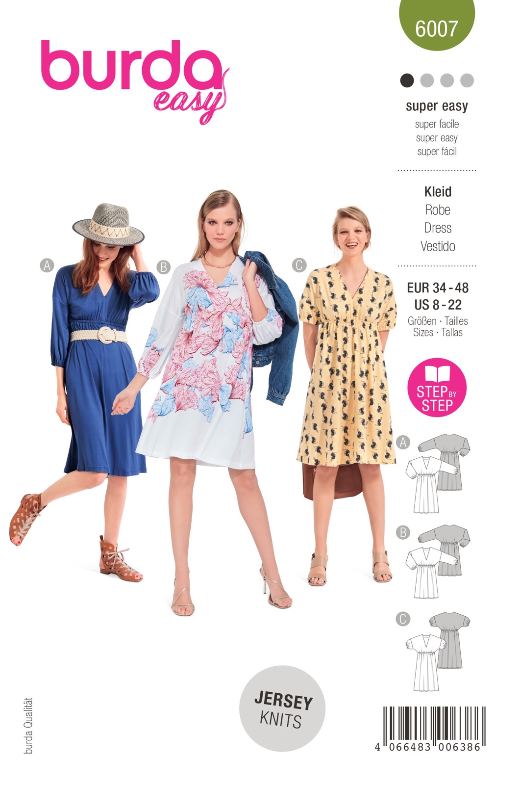 Einzelschnittmuster Burda easy, Kleid, Grün