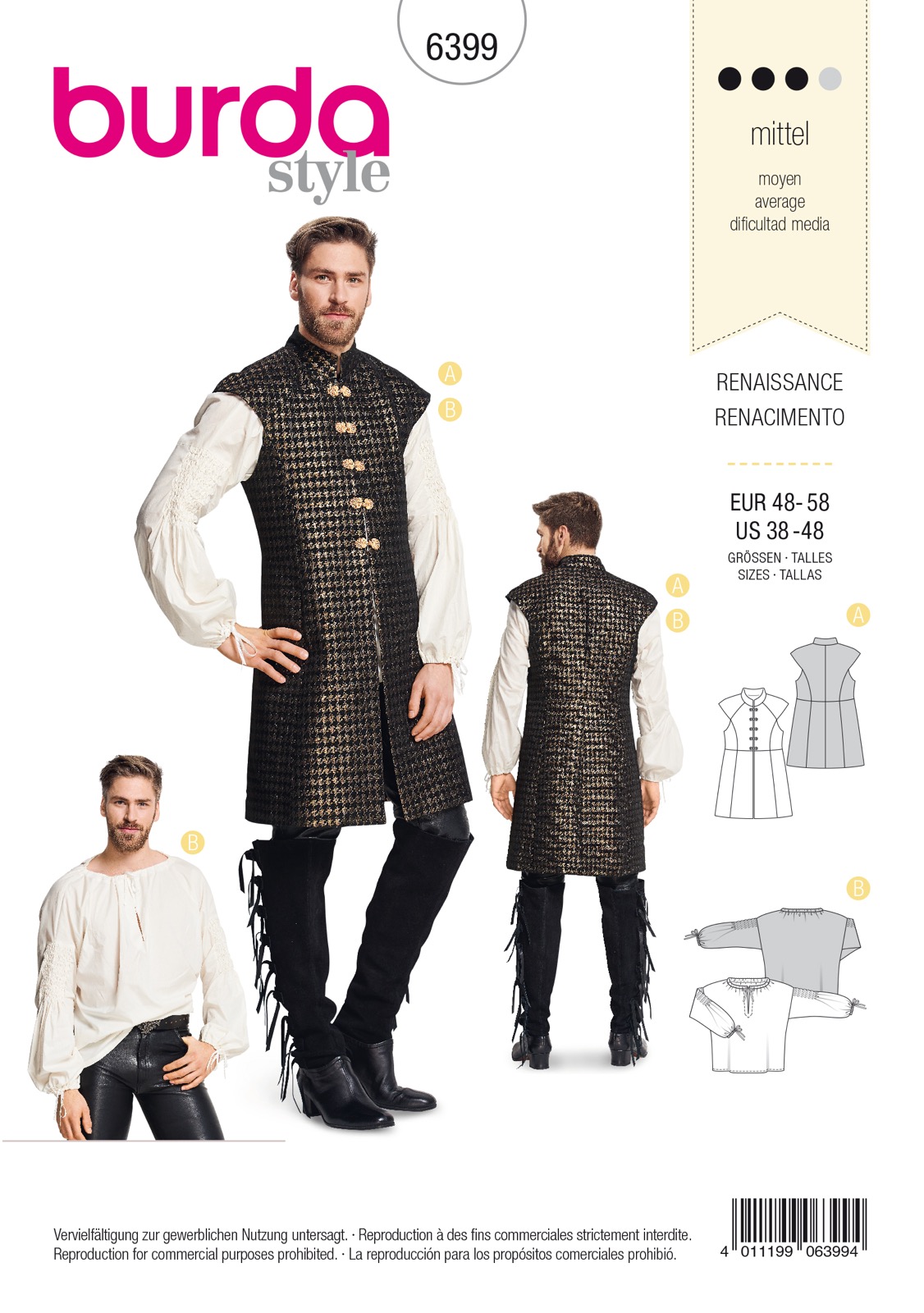 Einzelschnittmuster Burda style, Kostüm, Weiß