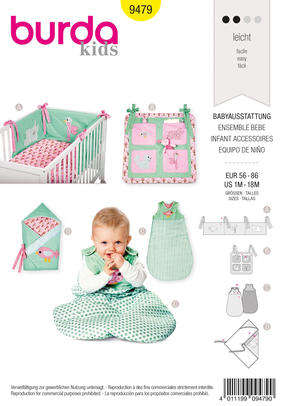 Einzelschnittmuster Burda kids, Baby, Accessoire, Gelb