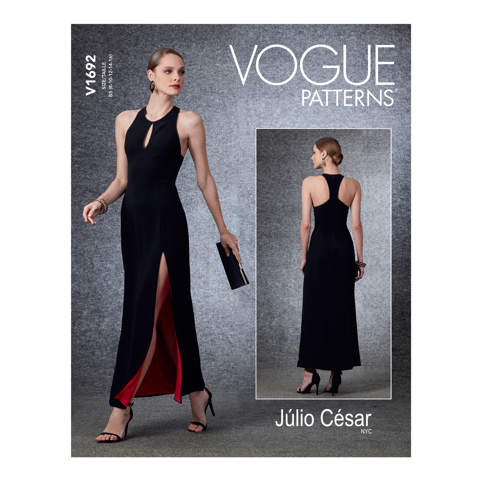 Einzelschnittmuster Vogue, Kleid, große Größen, Orange