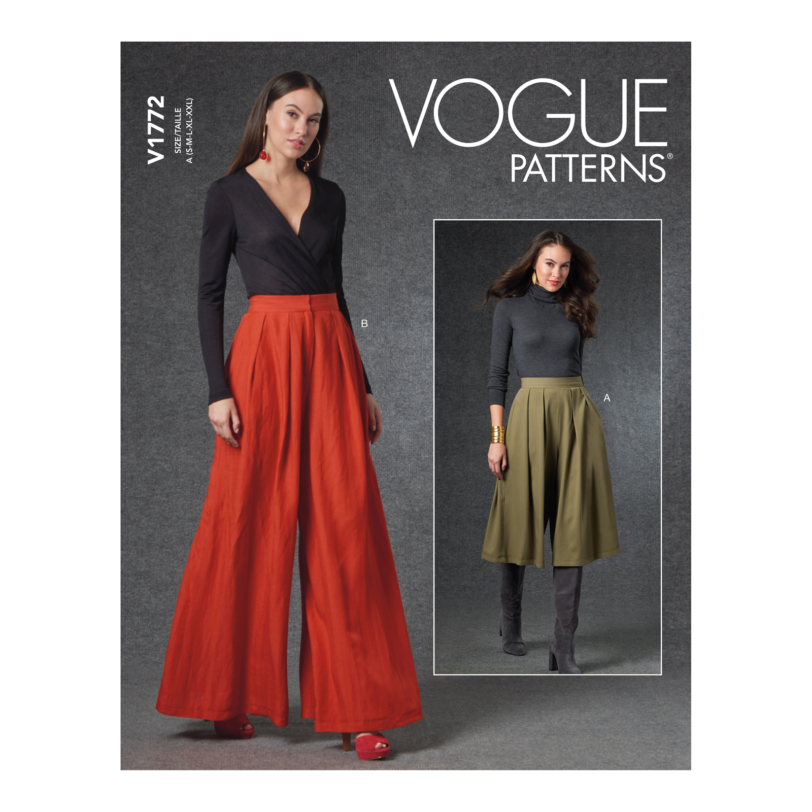 Einzelschnittmuster Vogue, kleine Größen, große Größen, Hose, Grün