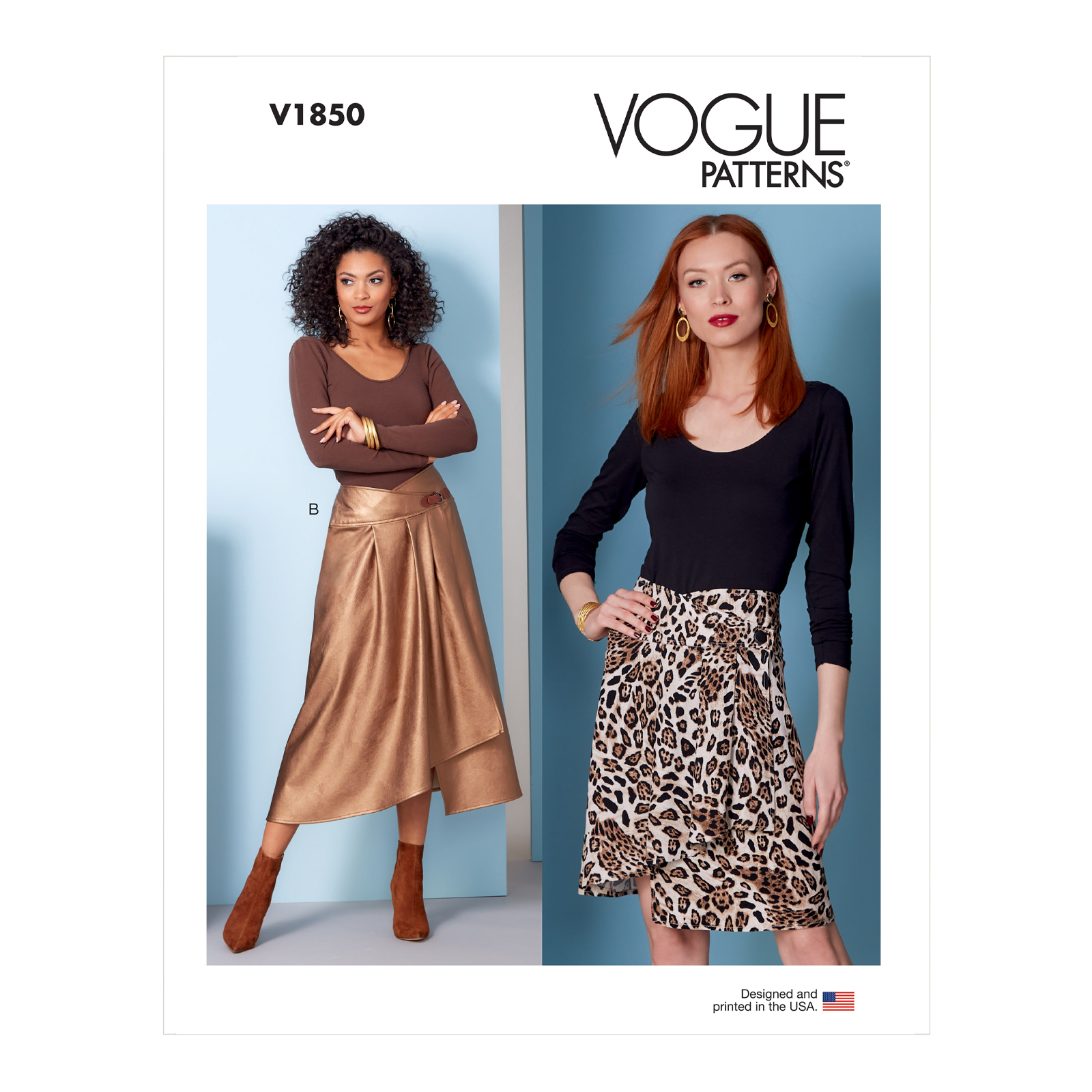 Einzelschnittmuster Vogue, große Größen, Rock, Grün
