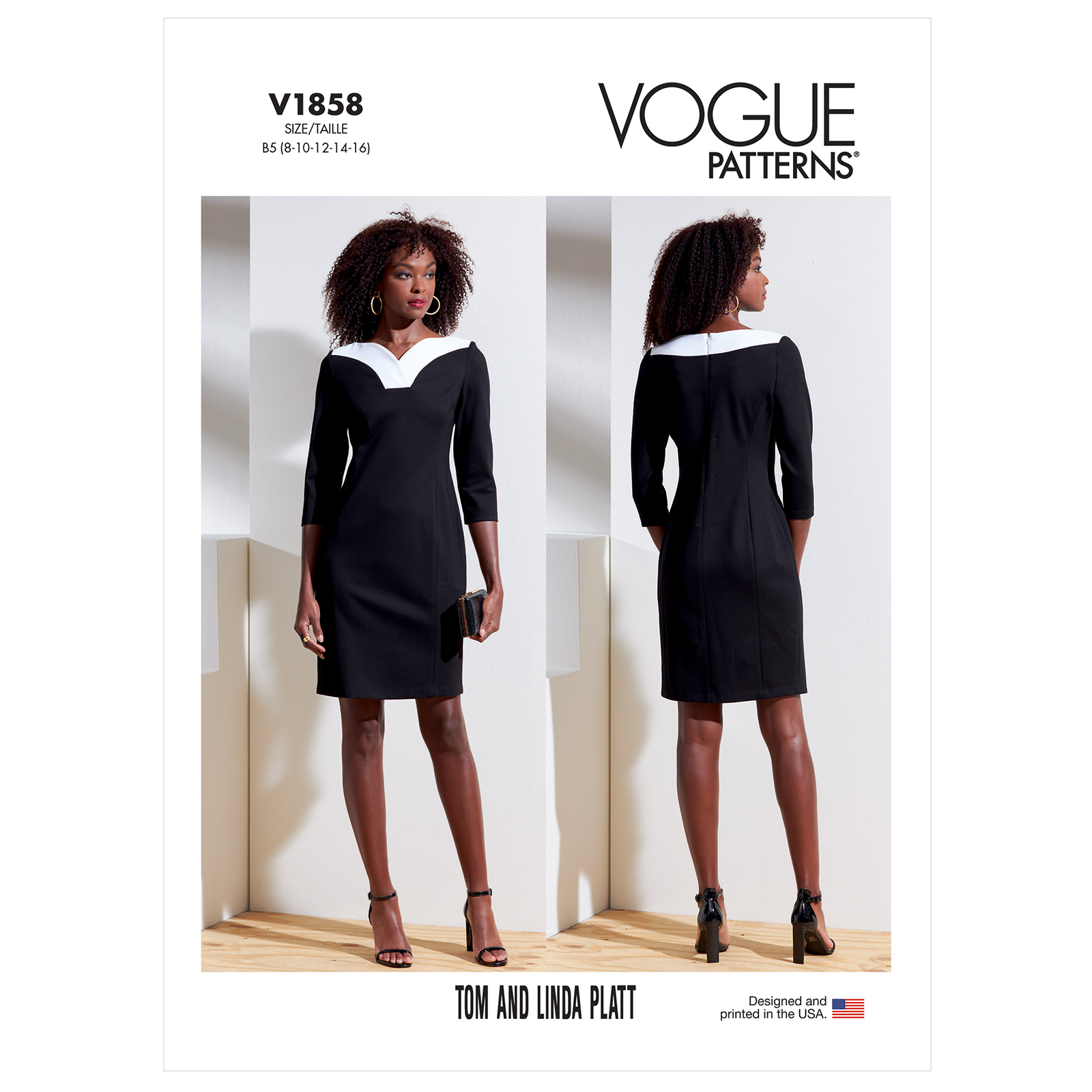 Einzelschnittmuster Vogue, große Größen, Kleid, Orange