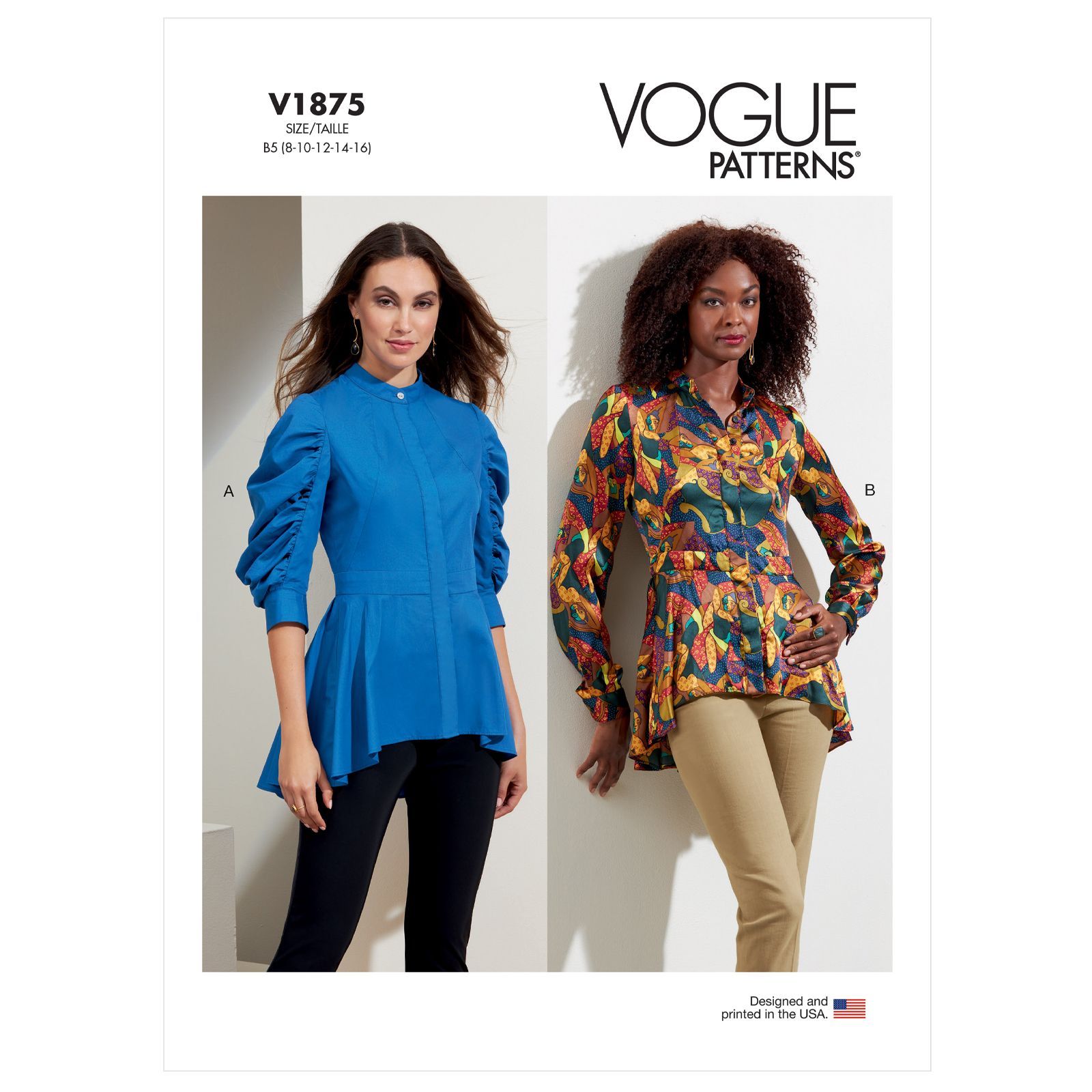 Einzelschnittmuster Vogue, Top, große Größen, Grün
