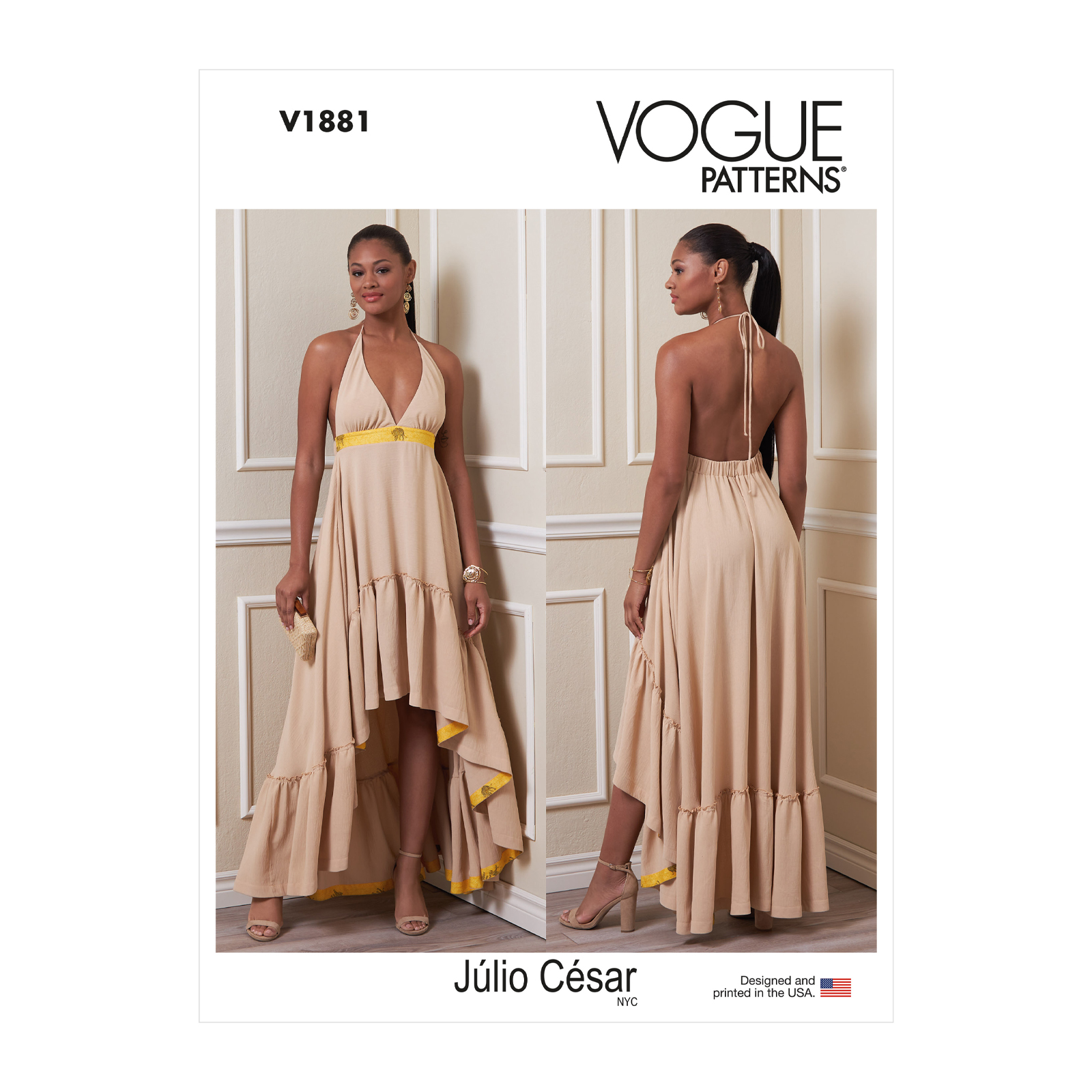 Einzelschnittmuster Vogue, große Größen, Kleid, Orange