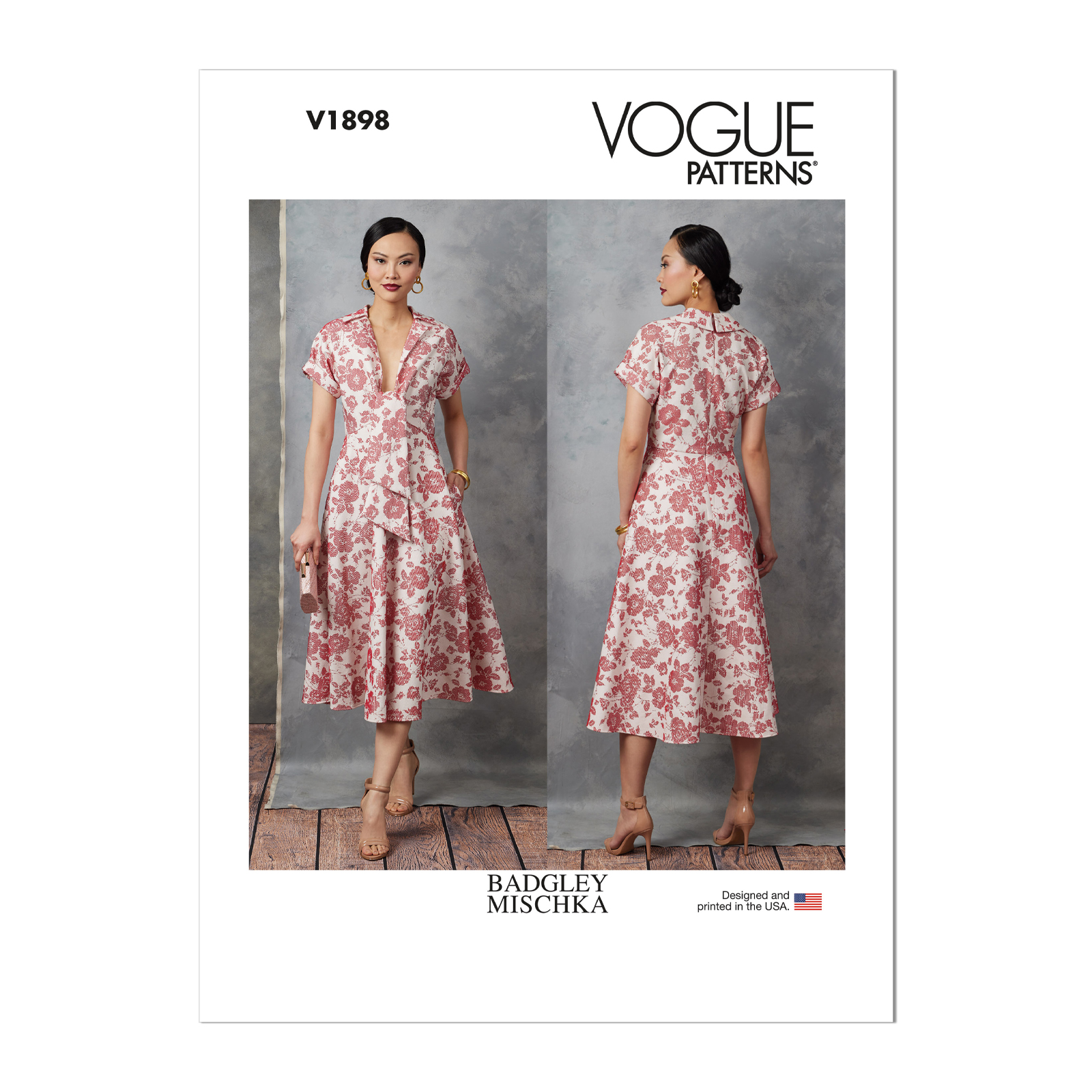 Einzelschnittmuster Vogue, kleine Größen, Kleid, Orange