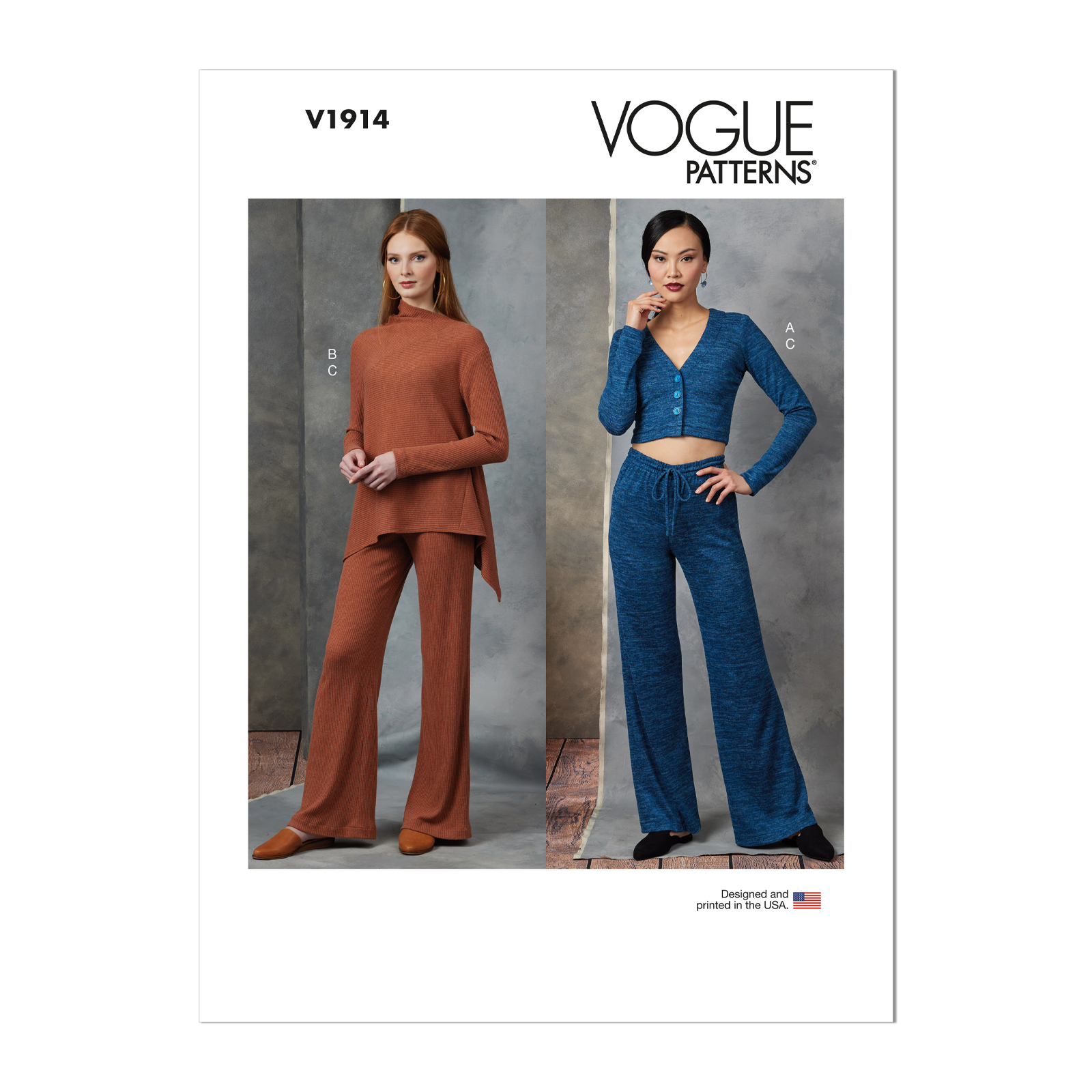 Einzelschnittmuster Vogue, kleine Größen, Hose, Jacke, Top, Grün