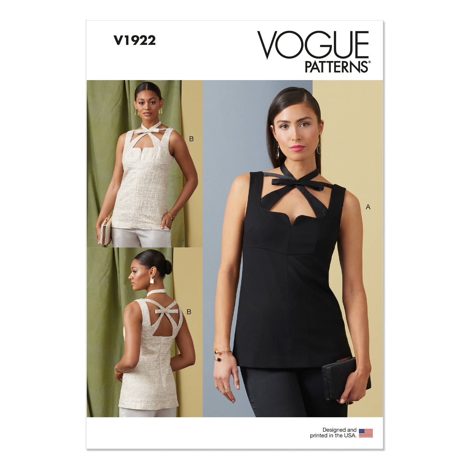 Einzelschnittmuster Vogue, Top, große Größen, Grün