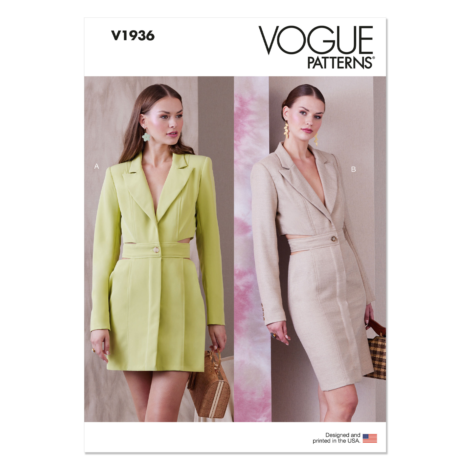 Einzelschnittmuster Vogue, Kleid, große Größen, Grün