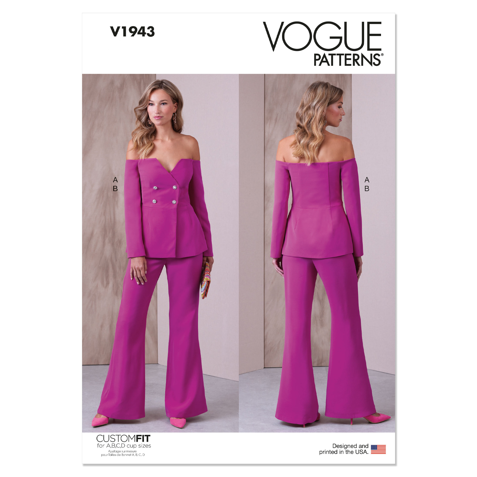 Einzelschnittmuster Vogue, kleine Größen, Jacke, Hose, Grün