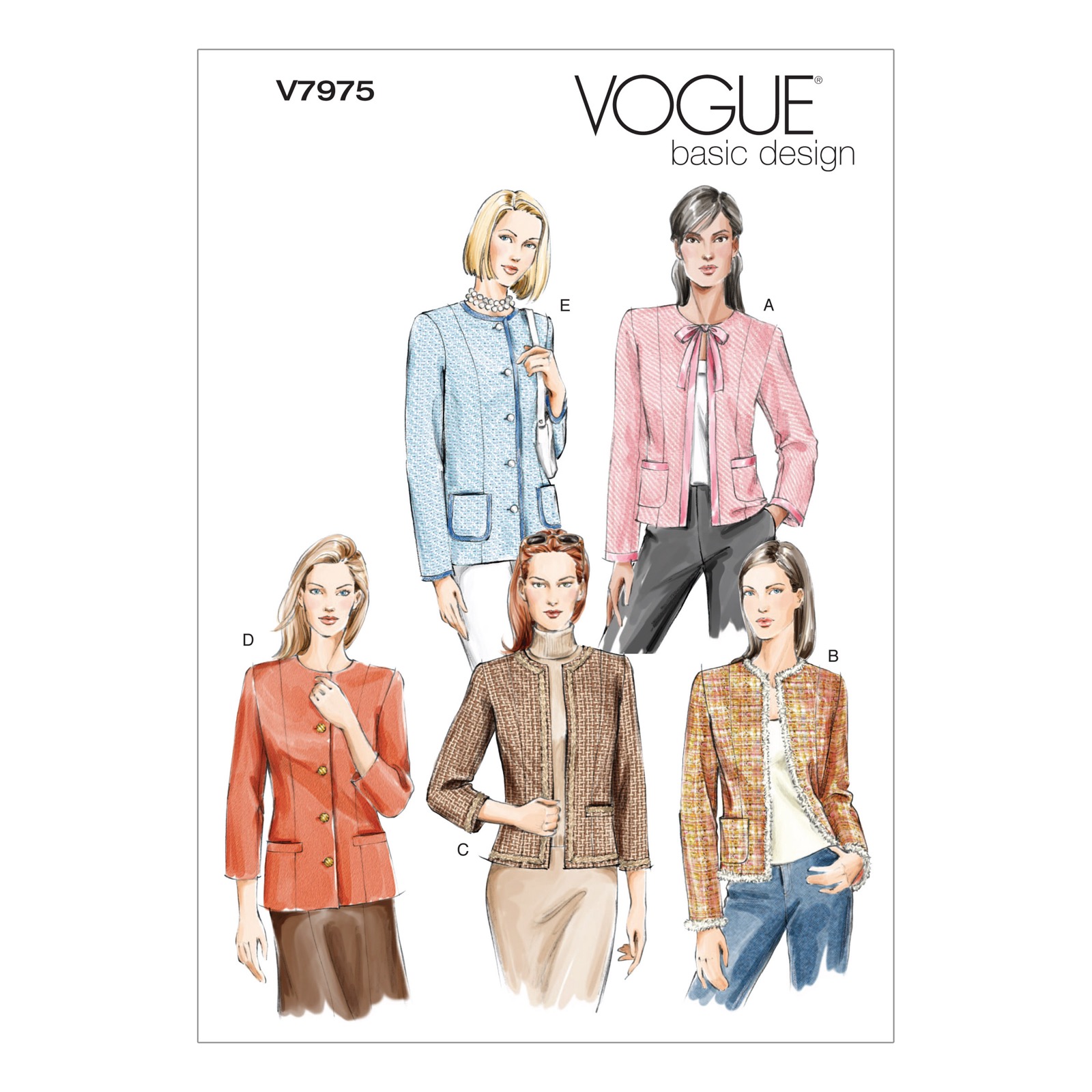 Einzelschnittmuster Vogue, Jacke, große Größen, Grün