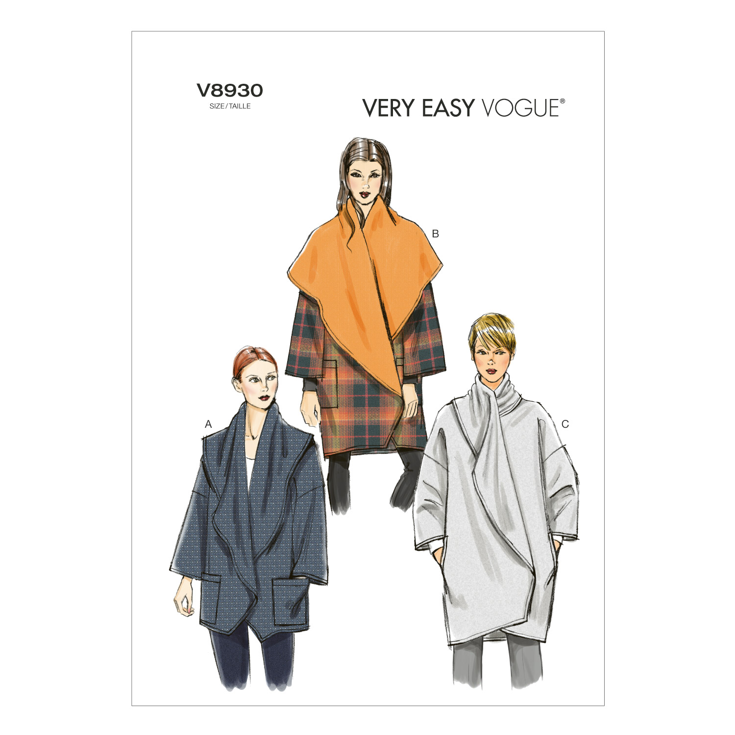 Einzelschnittmuster Vogue, Jacke, große Größen, Rot