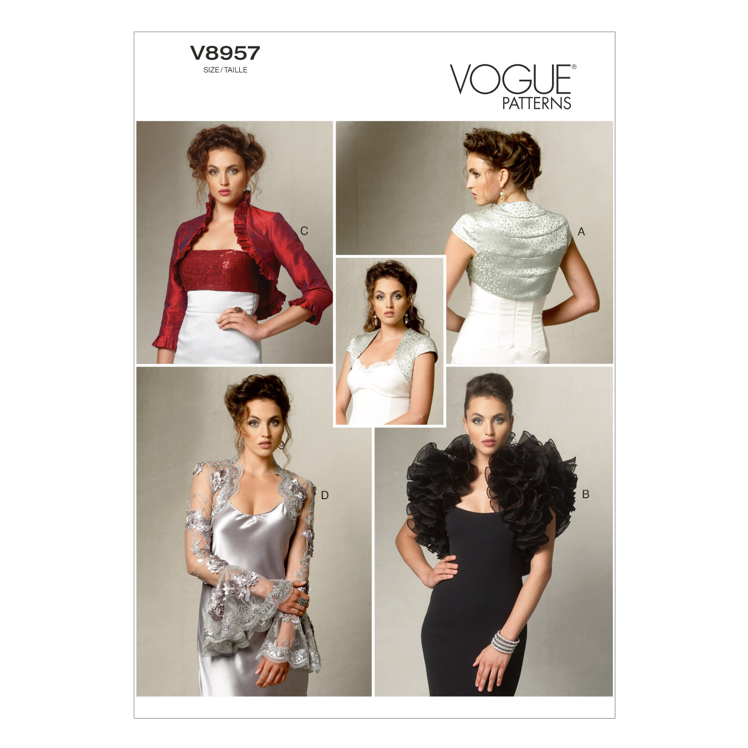 Einzelschnittmuster Vogue, Jacke, große Größen, Grün