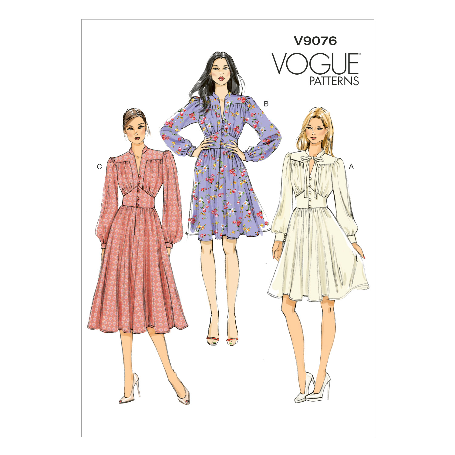 Einzelschnittmuster Vogue, Kleid, große Größen, Grün