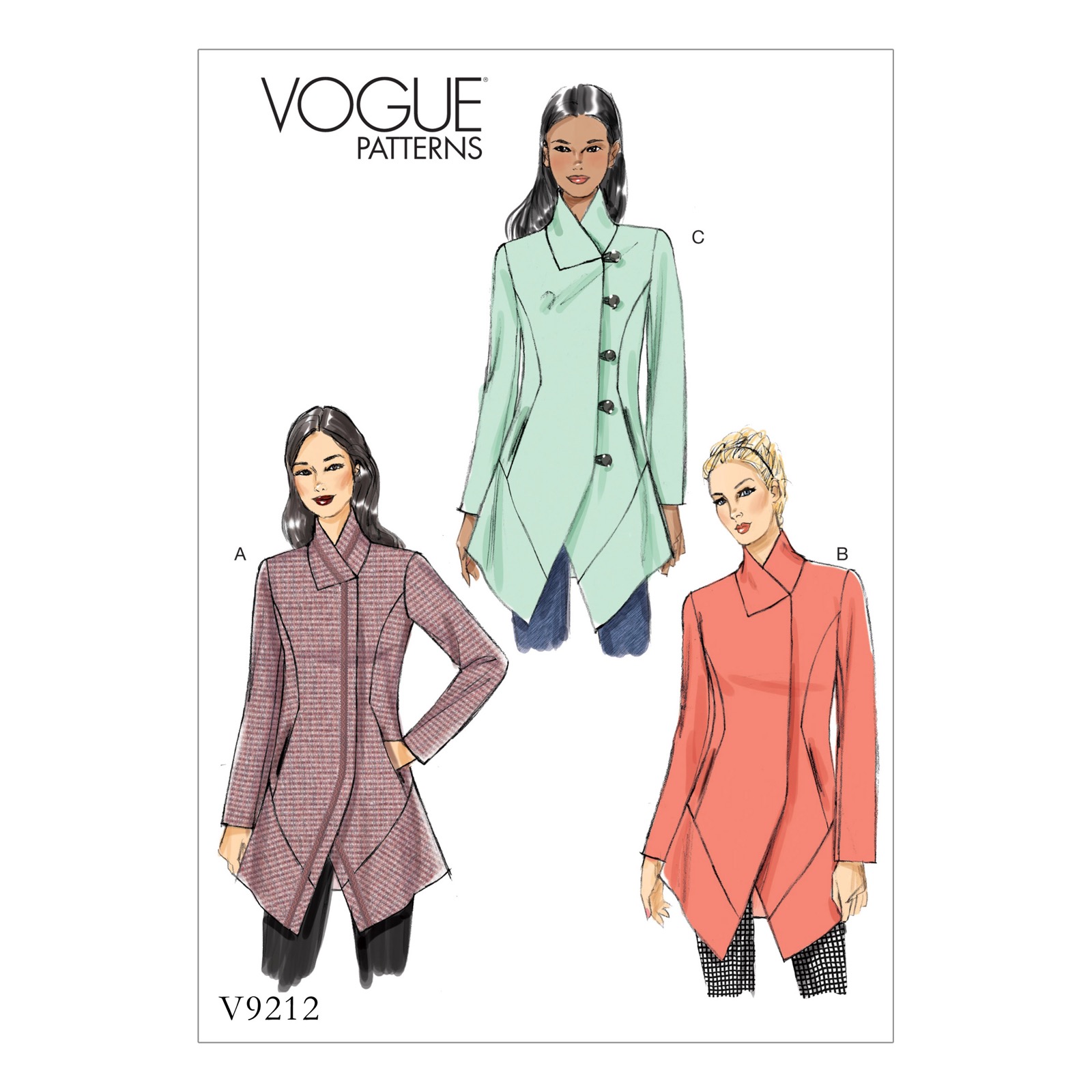 Einzelschnittmuster Vogue, Jacke, große Größen, Grün